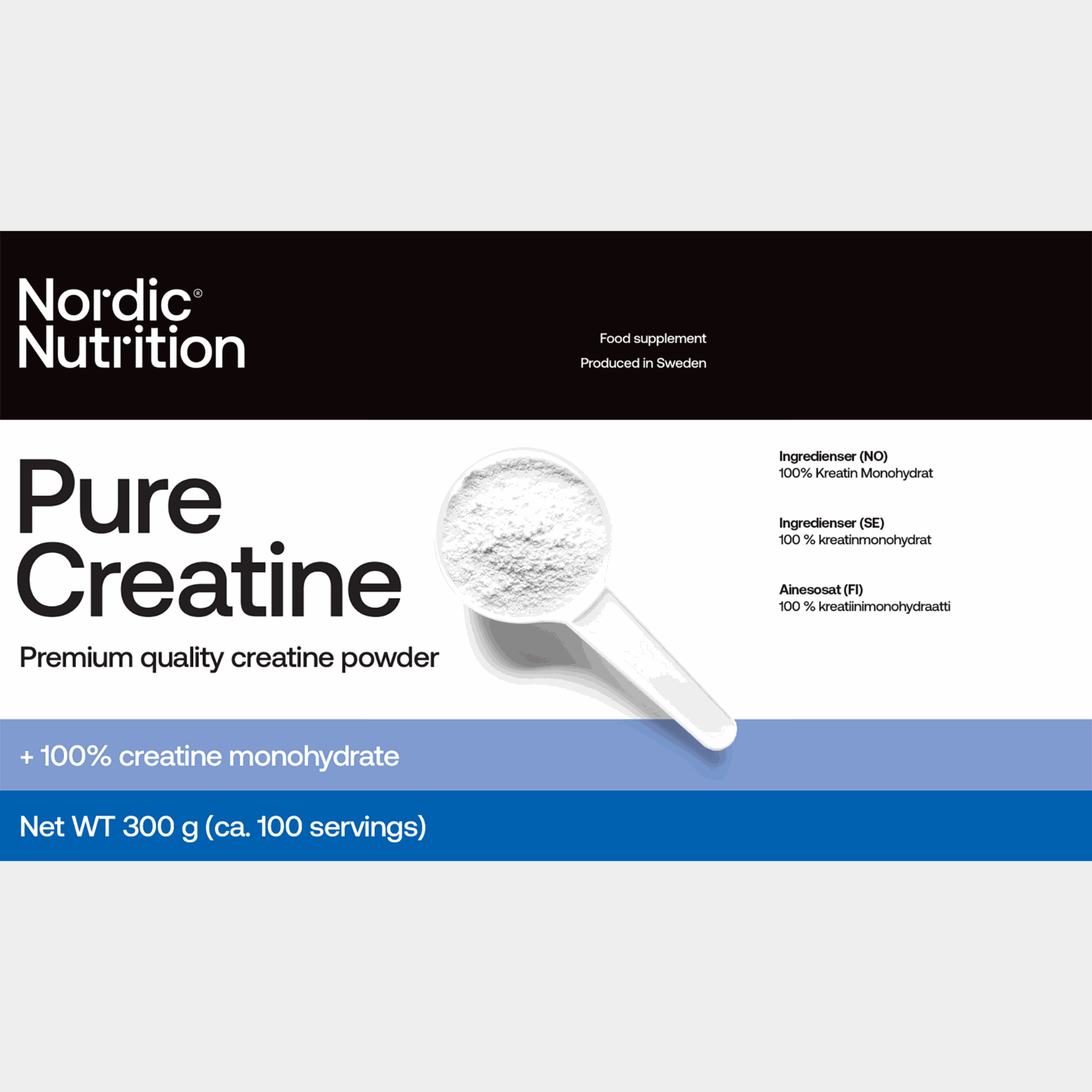 Pure Creatine 300 g, kosttilskudd - full image 1