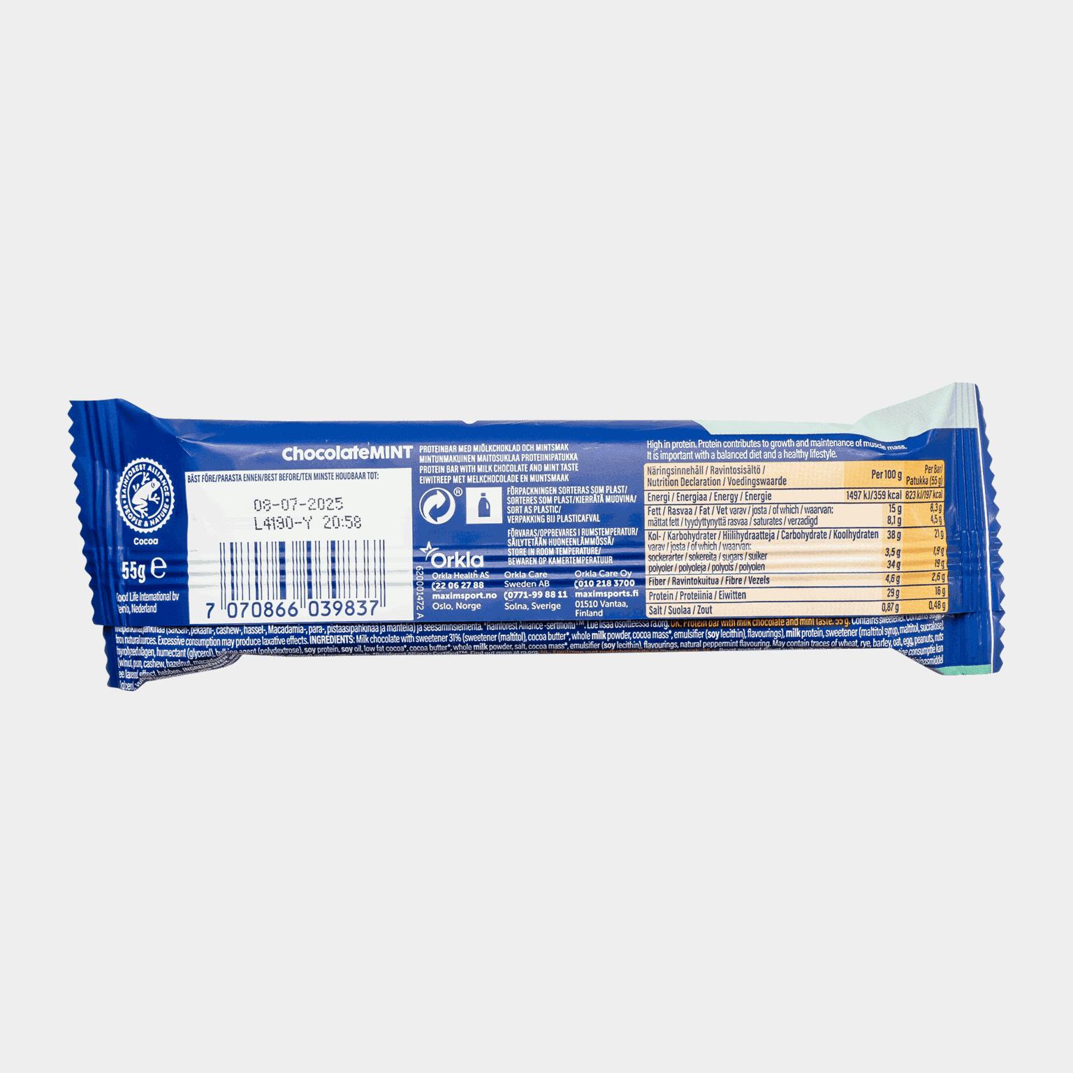 Soft Protein Bar Chocolate Mint 55g, proteinbar - full image 2