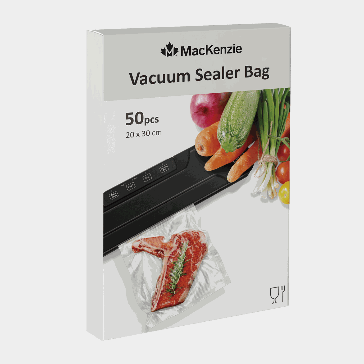 Vacuum Sealer Bag 50pcs, 130my, 20x30cm, vakuumposer - full image 1