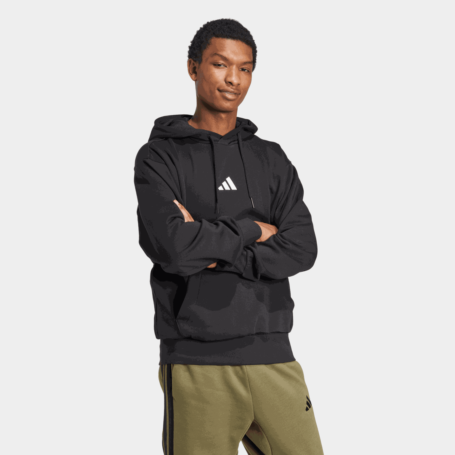 Essentials Feelcozy Fleece Hoodie, hettegenser, herre - full image 2