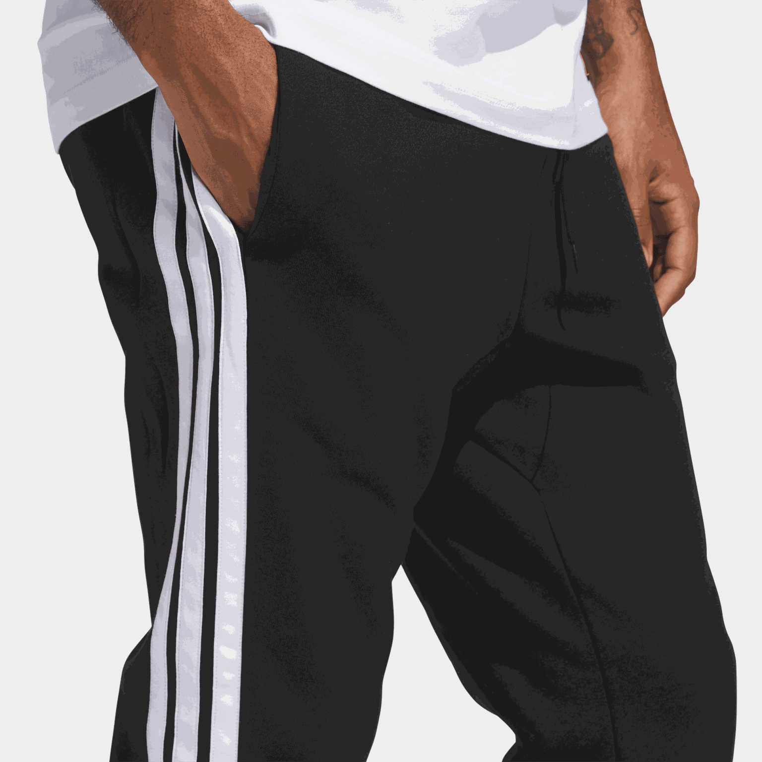 Essentials 3-Stripes Fleece Joggers, joggebukse, herre - full image 4