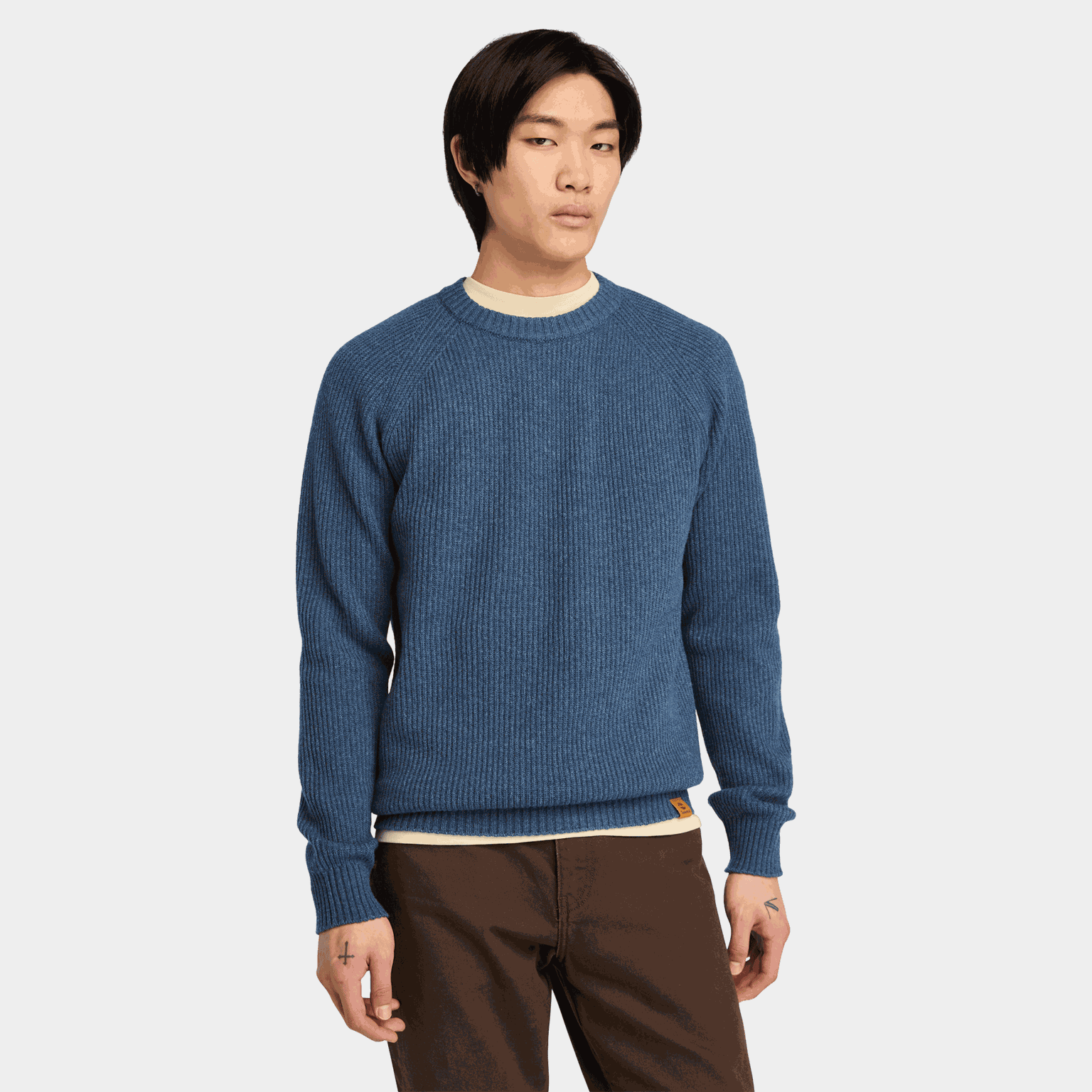 Raglan Sleeve Crew Neck, ullgenser, herre - full image 1