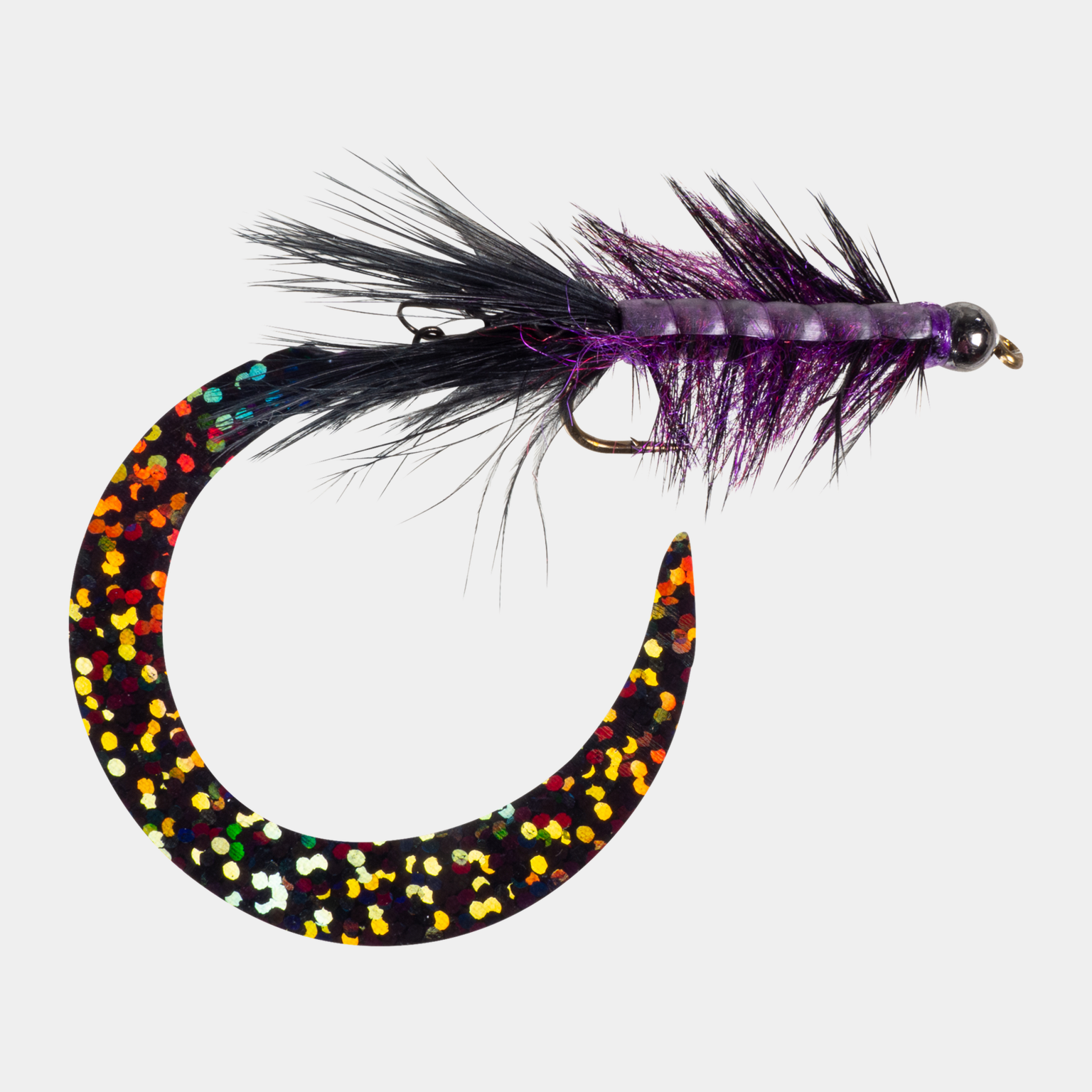 Wiggle Tail Børstemark - Black Bead Head, flue - full image 1