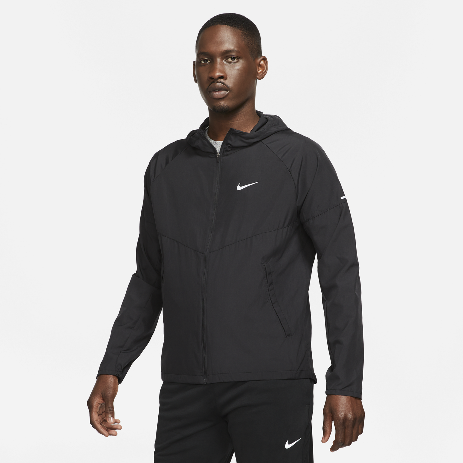 Repel Running Jack, løpejakke, herre - Treningsjakke - Svart | XXL