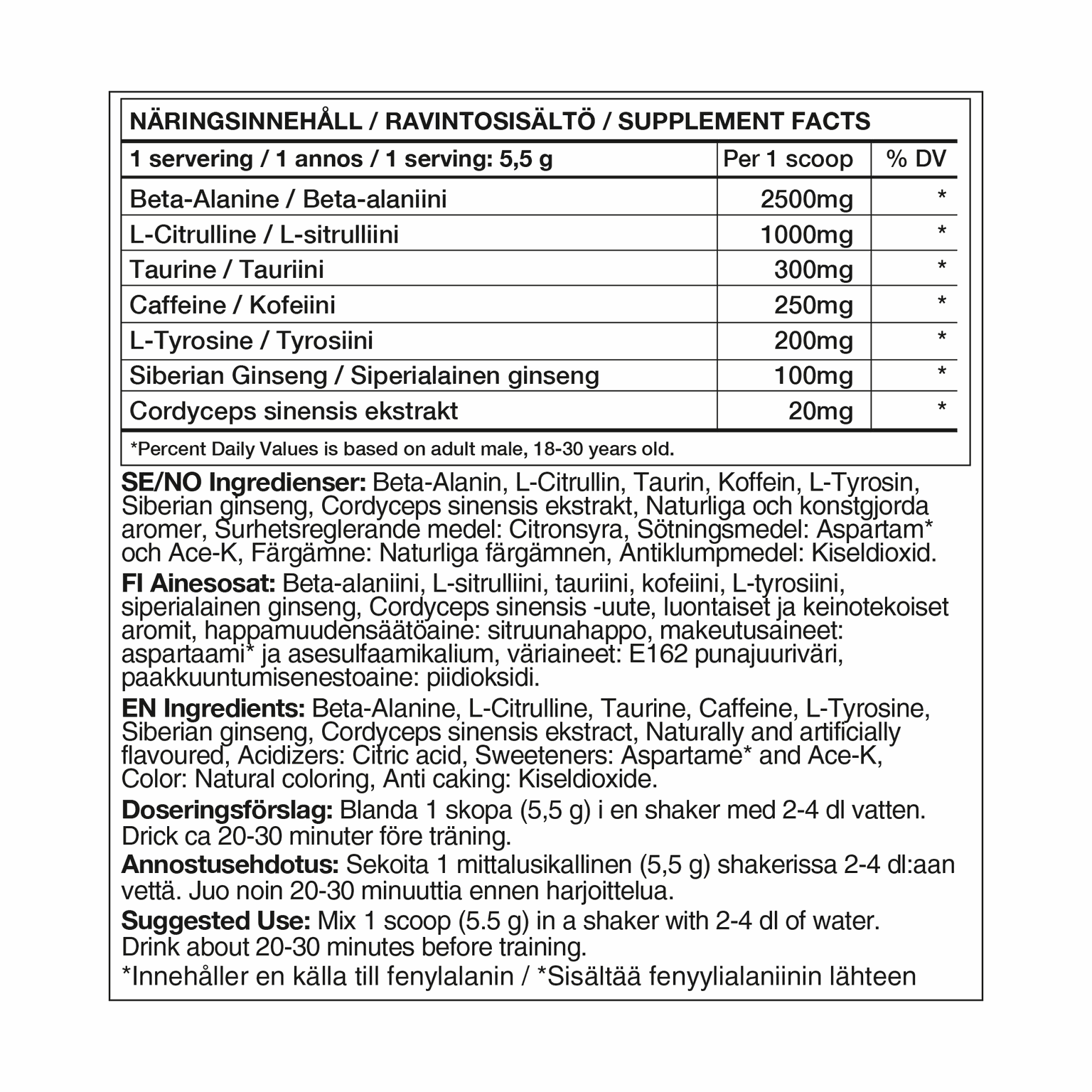 Challenger (Raspberry (220g), pre-workout-pulver - full image 2