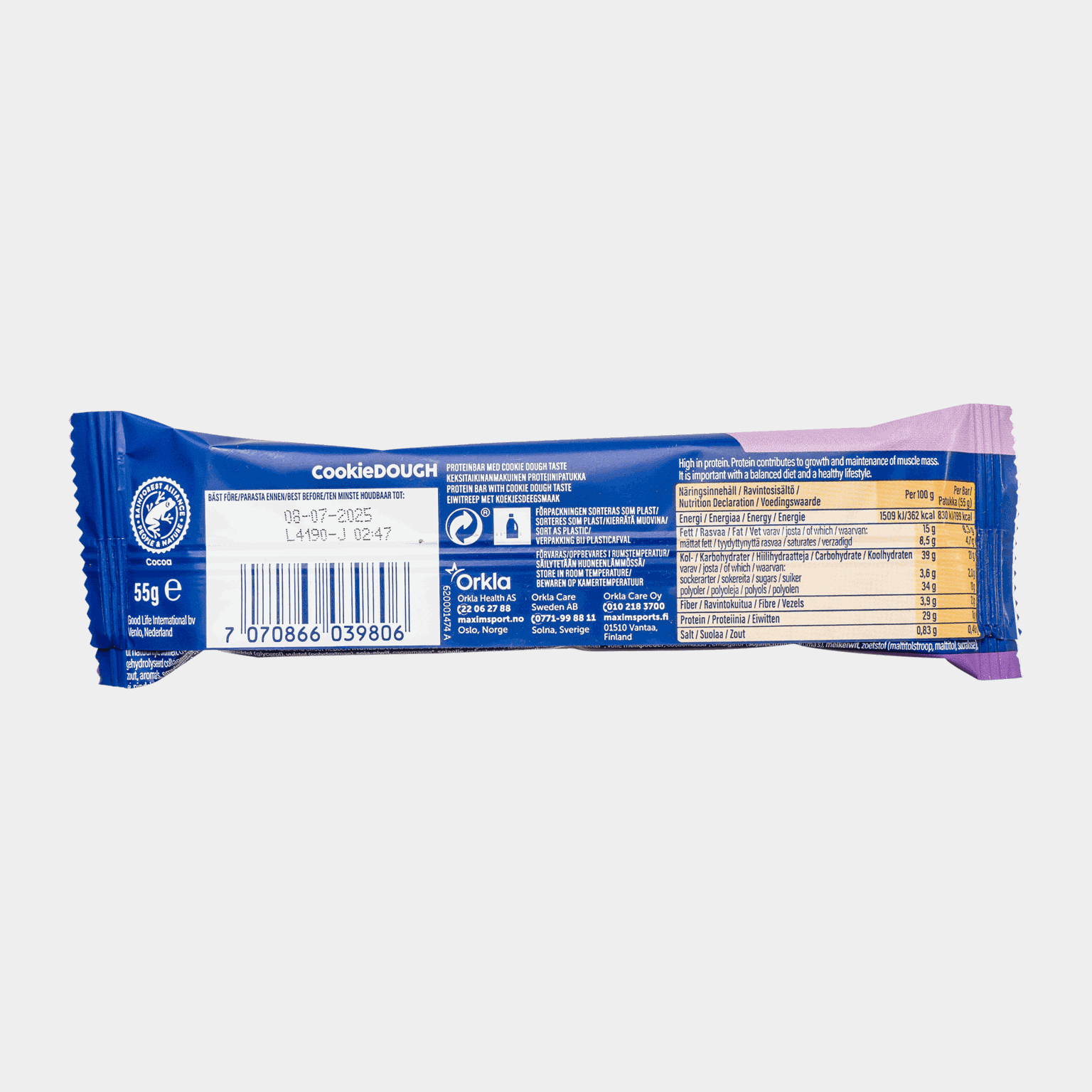Soft Protein Bar Cookie Dough 55g, proteinbar - full image 2