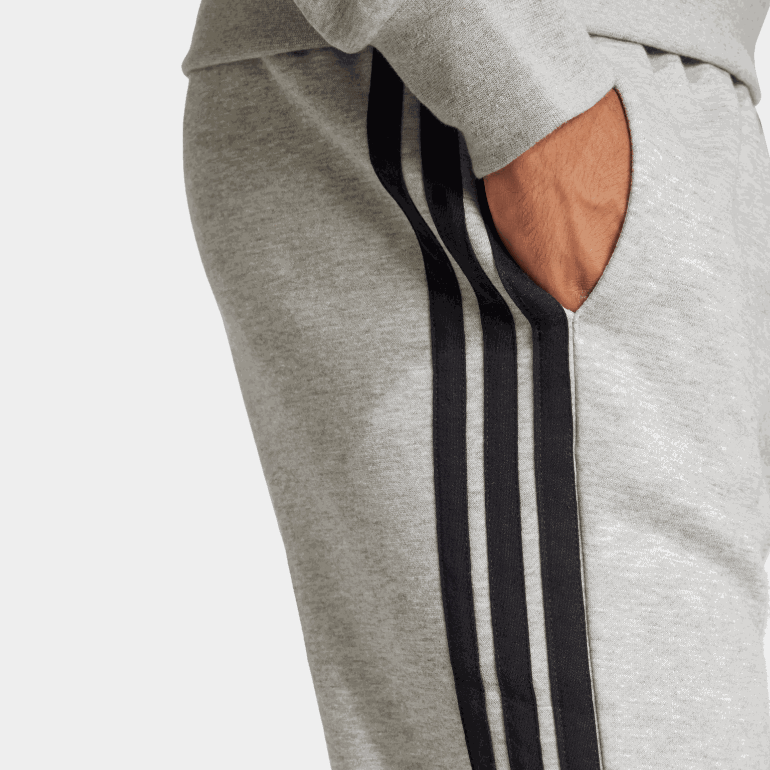Essentials 3-Stripes Fleece Joggers, joggebukse, herre - full image 3