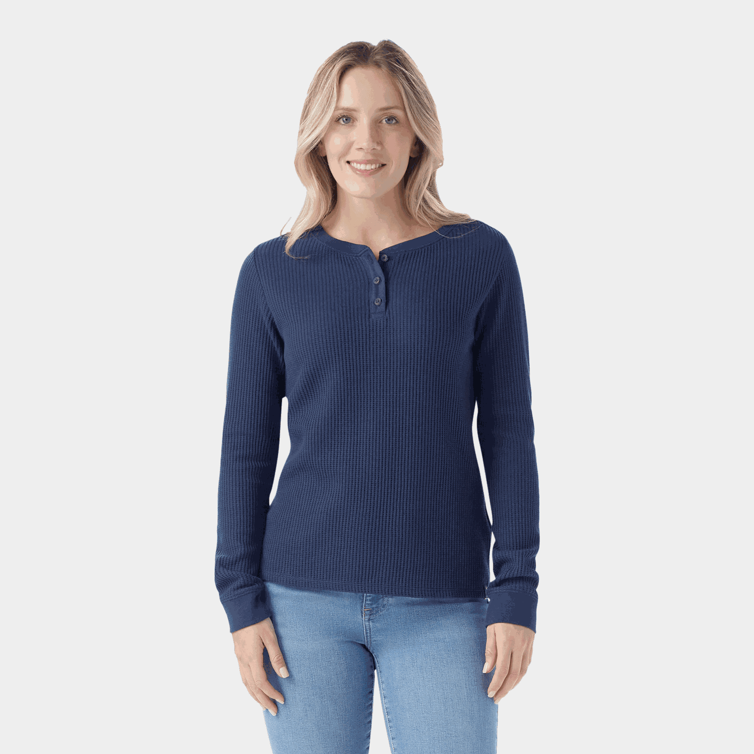 Waffle Long Sleeve Henley Everyday - full image 1