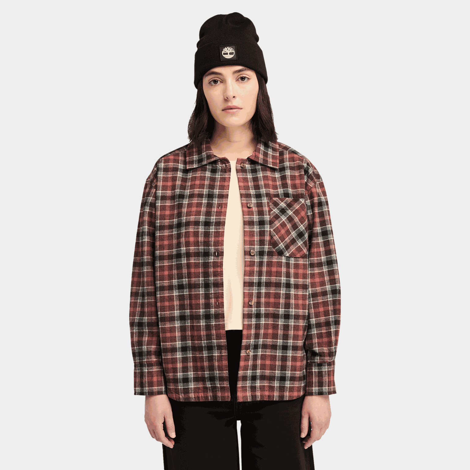 Plaid Flannel Overshirt, jakke, dame - full image 2
