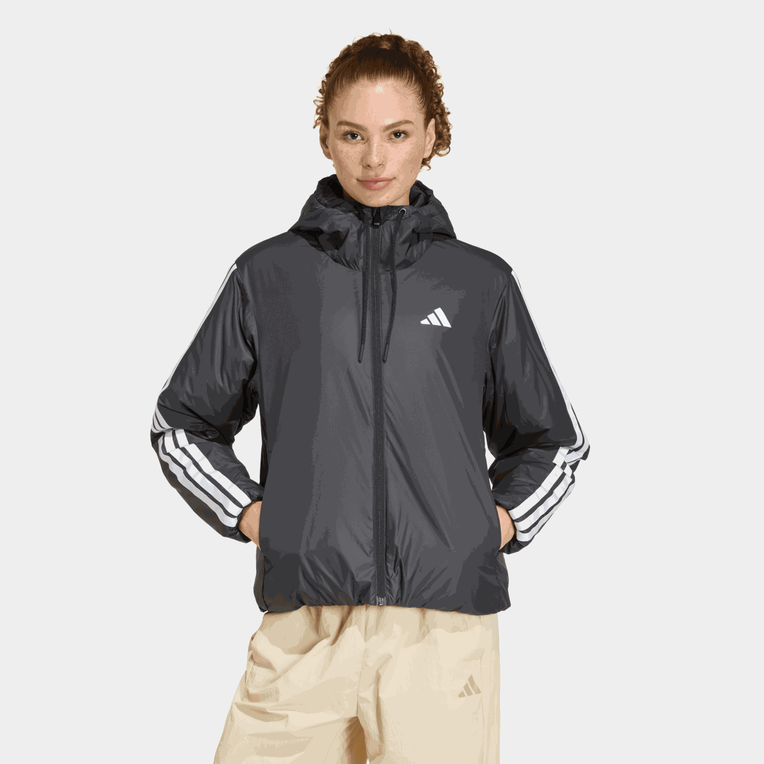 Essentials CLIMAWARM 3-Stripes Insulation Hooded Jacket, jakke, dame - full image 2
