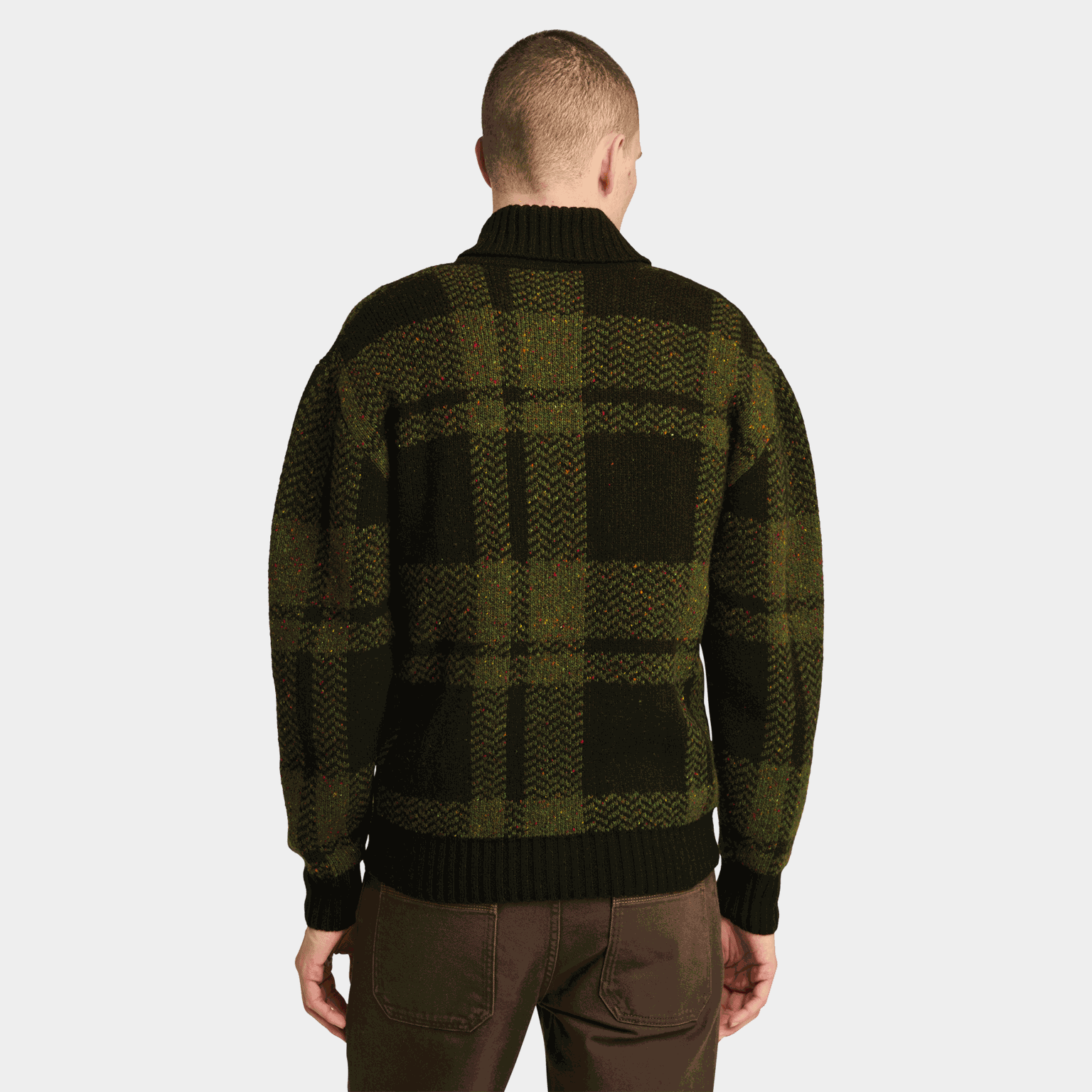 Plaid Full Zip Cardigan, ullgenser, herre - full image 2