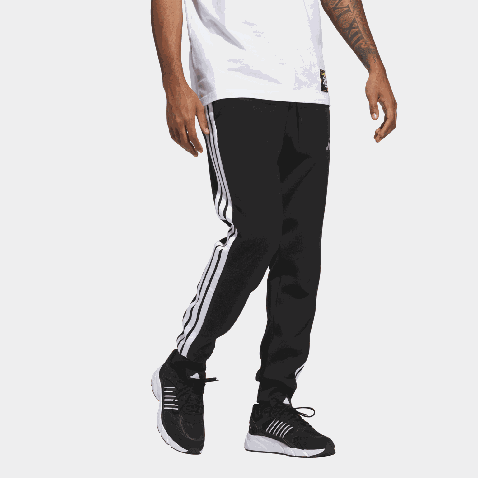 Essentials 3-Stripes Fleece Joggers, joggebukse, herre - full image 2