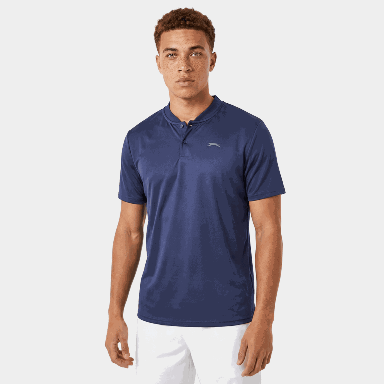 Collarless Polo Shirt, poloskjorte, herre - full image 1
