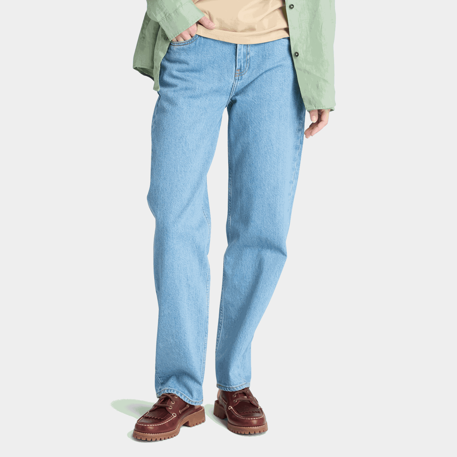 Denim Straight Pants, bukse, dame - full image 1
