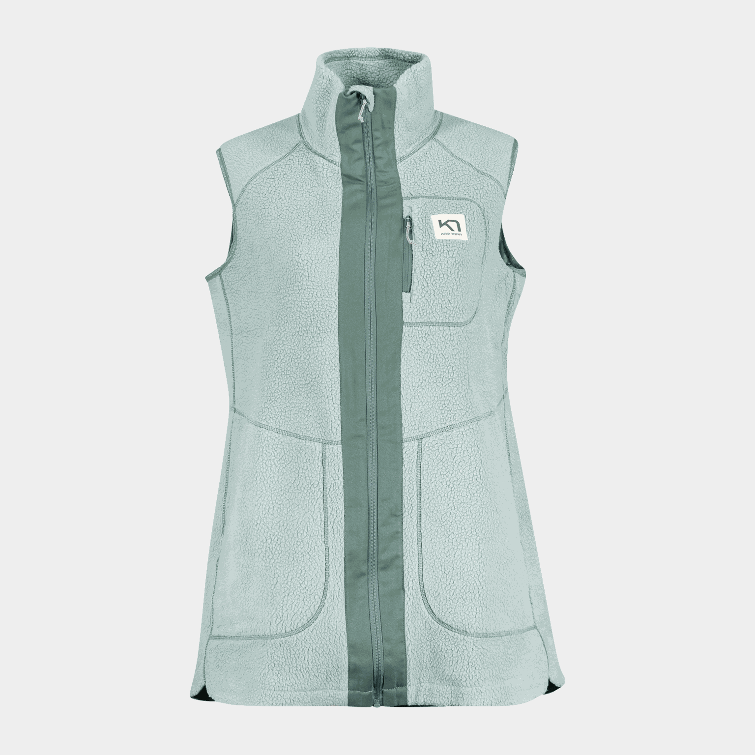 Sanne Pile Vest Long, fleecevest, dame - full image 1