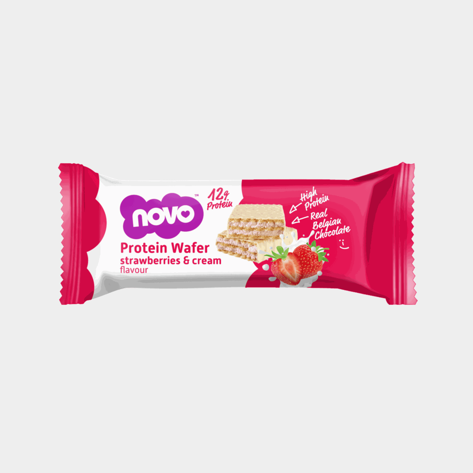 Novo Protein Wafer Bar Strawberries and Cream, proteinbar - full image 1