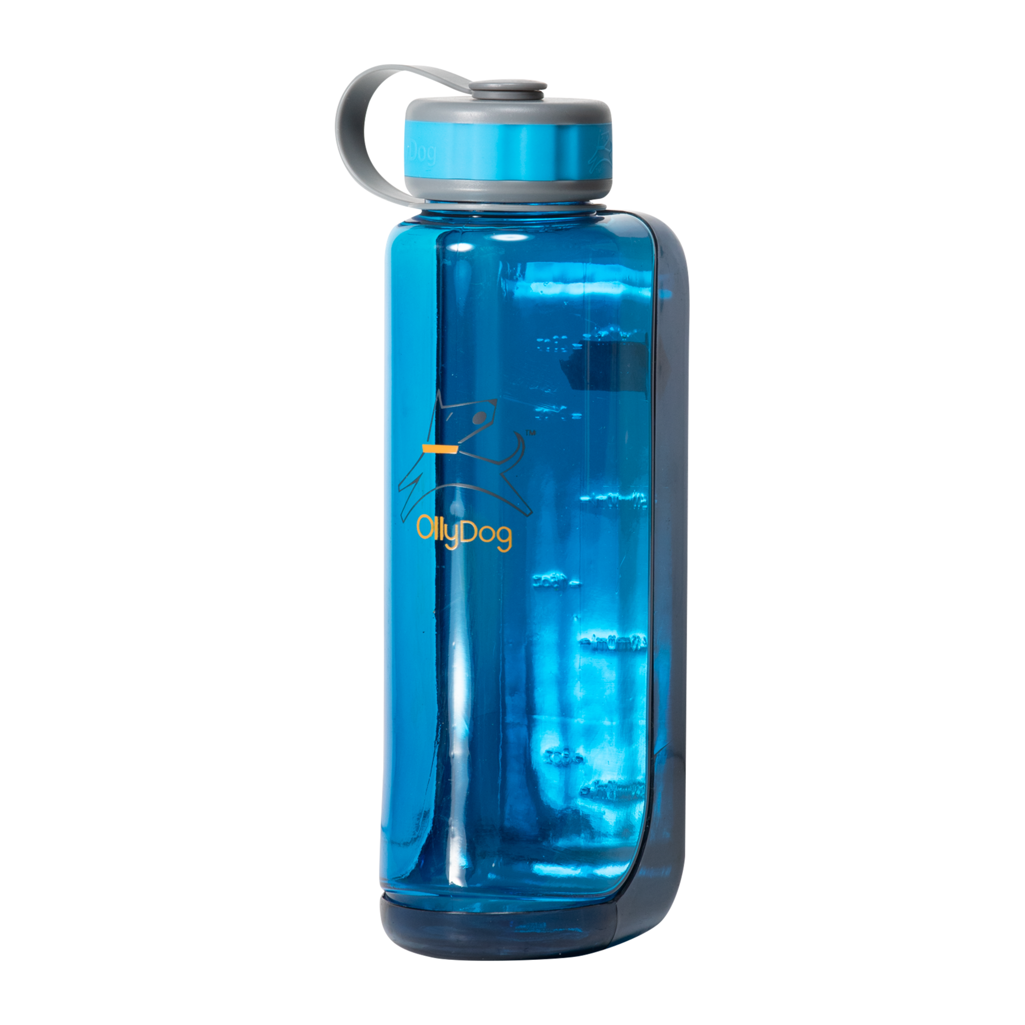 OllyDog OllyBottle 1L Ocean, drikkeflaske med hundeskål