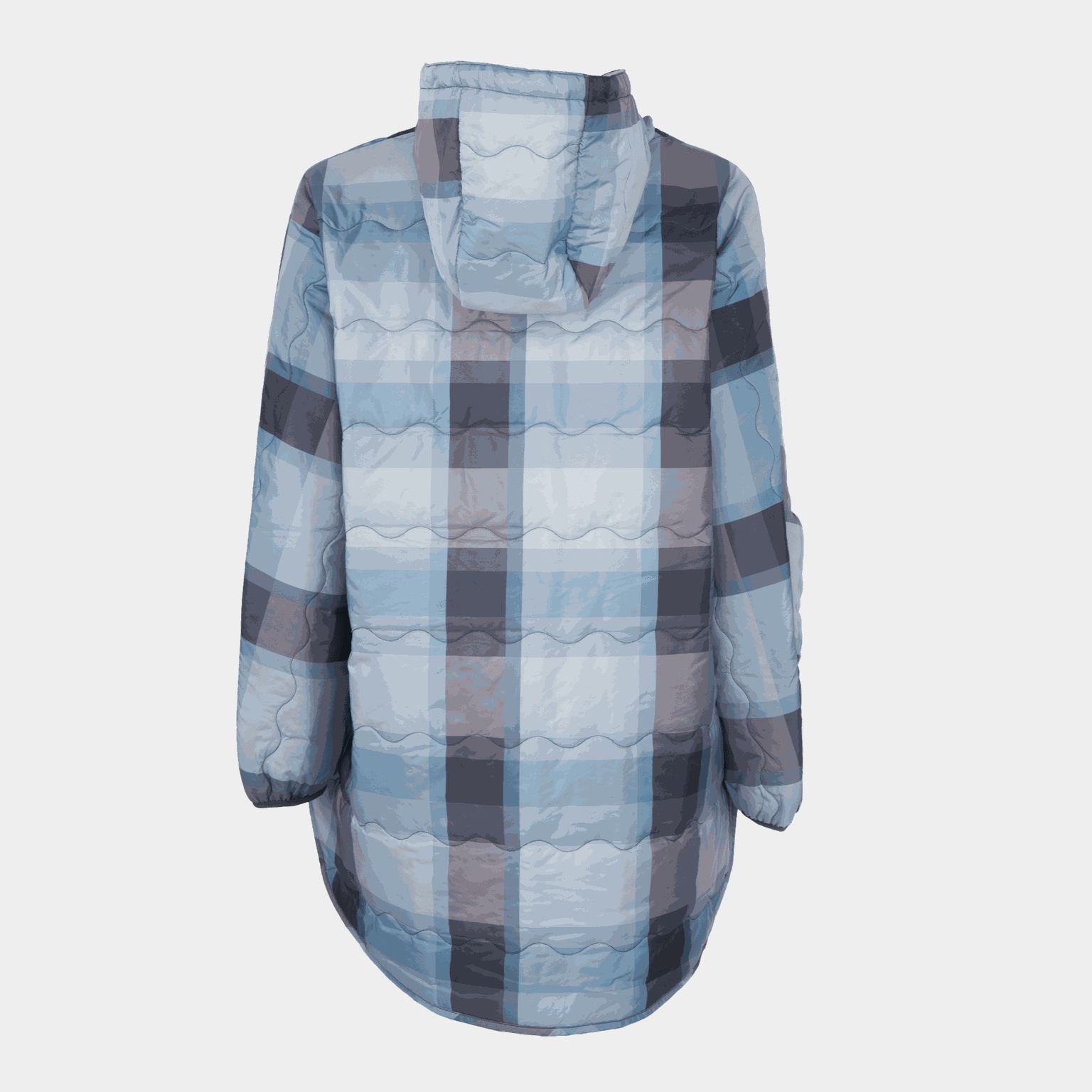 Idre Padded Checkered Poncho, poncho - full image 3