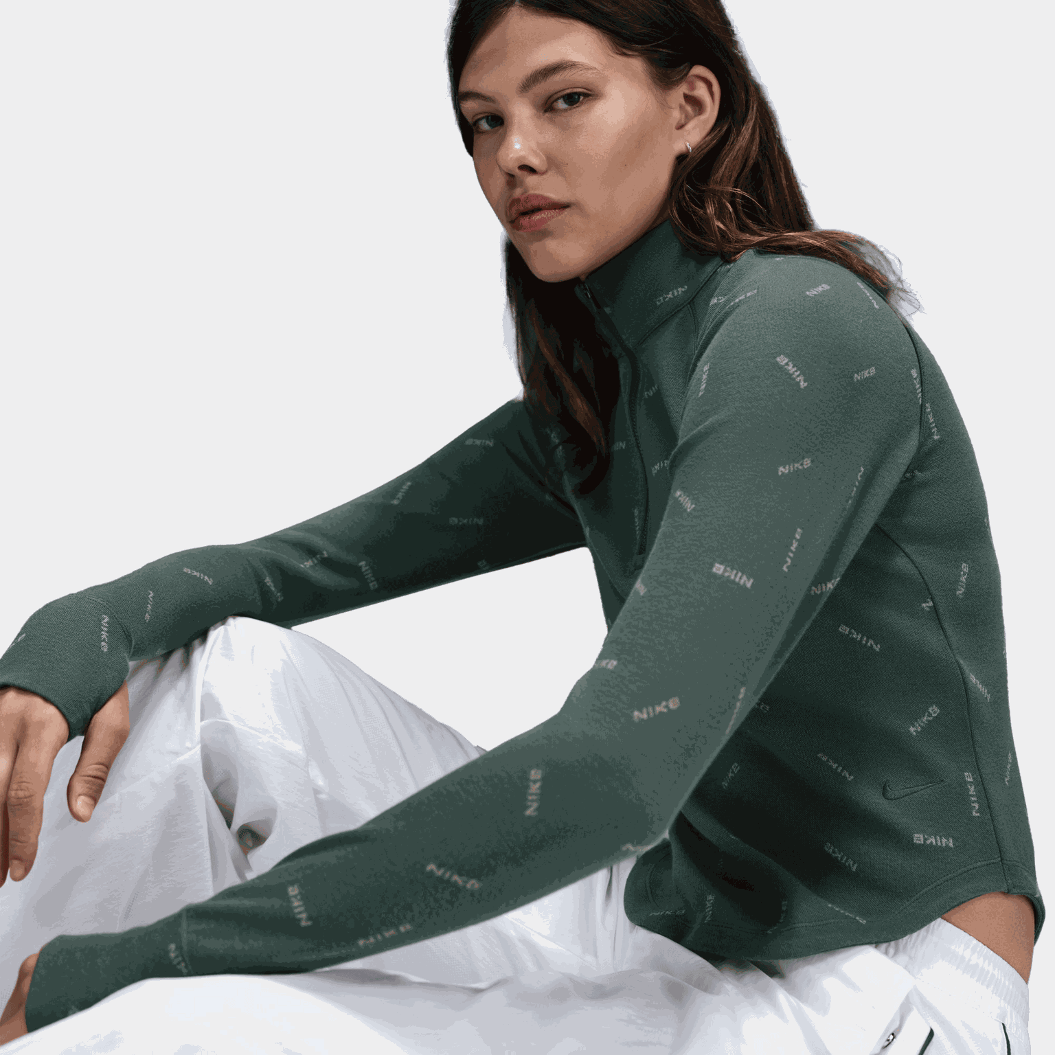 Slim 1/2-Zip Long Sleeve Top, dame - full image 1