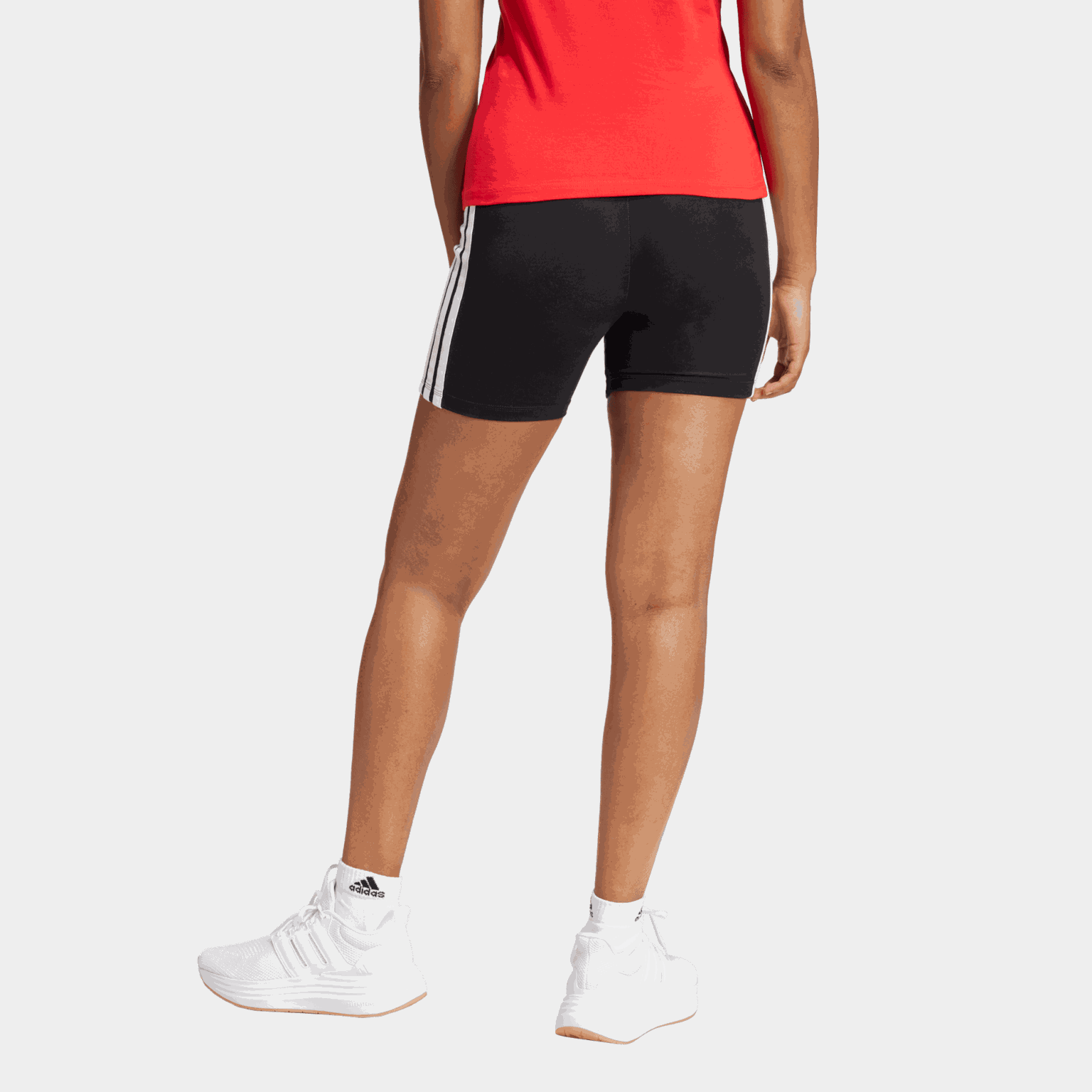 Essentials 3-Stripes High Waisted Biker Shorts, biker shorts, dame - full image 3