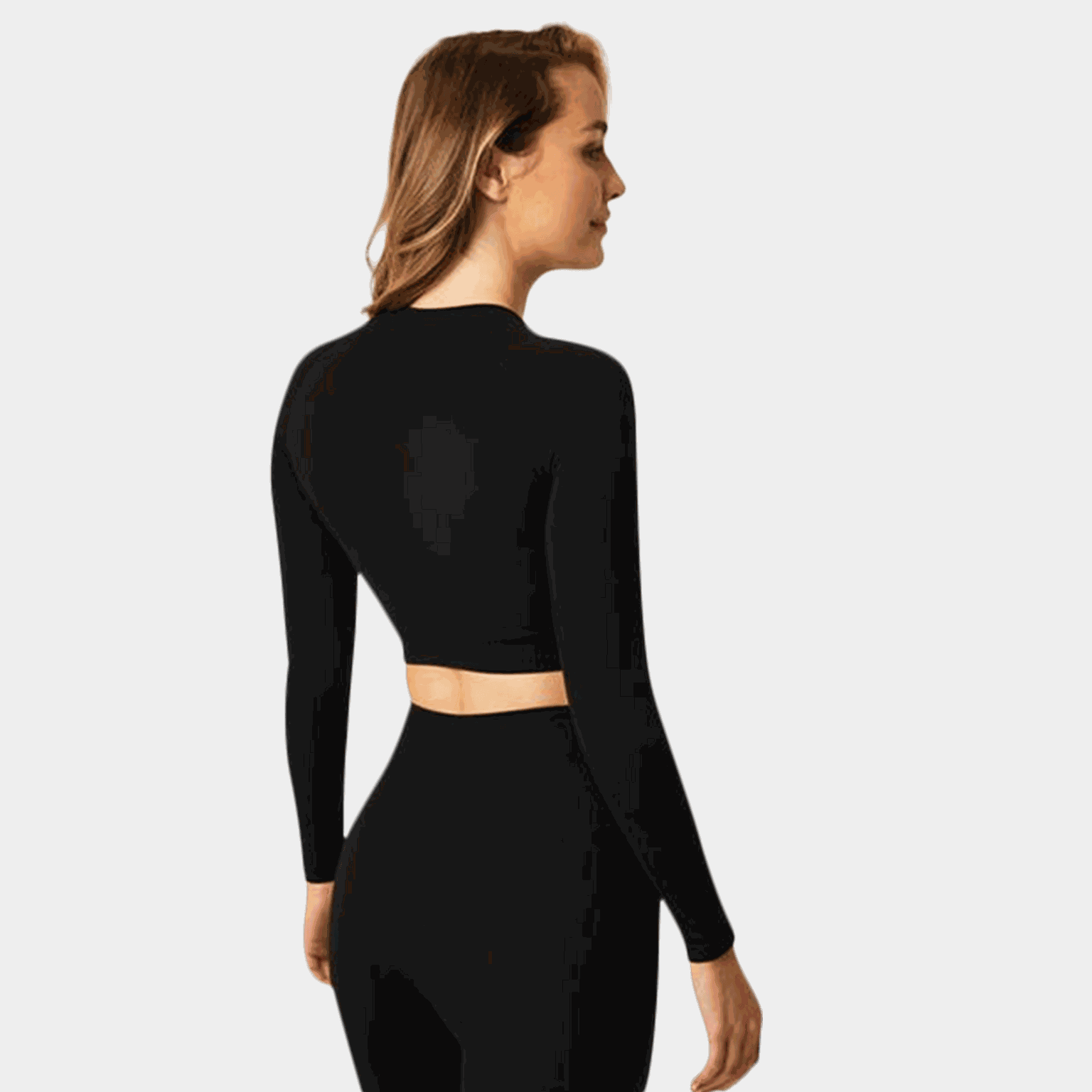 Seamless Long Sleeve Crop, treningsgenser, dame - full image 2