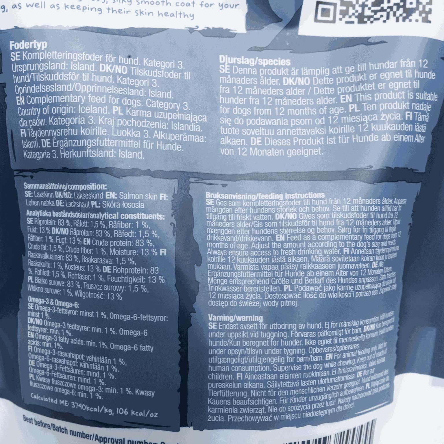 Skin chips Salmon 70 gr, hundegodteri - full image 2
