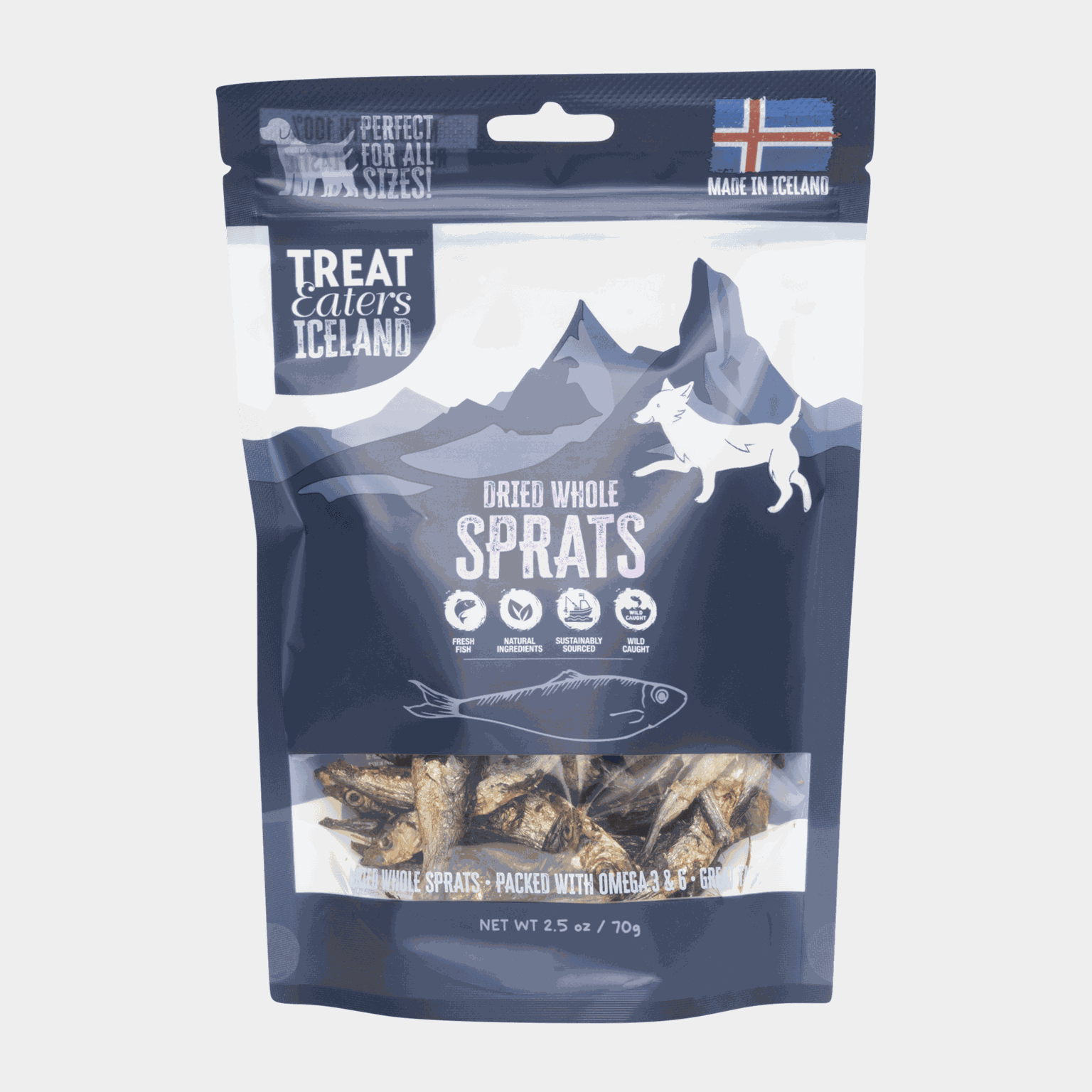 Dried whole Spratz 70 gr, hundegodteri - full image 1