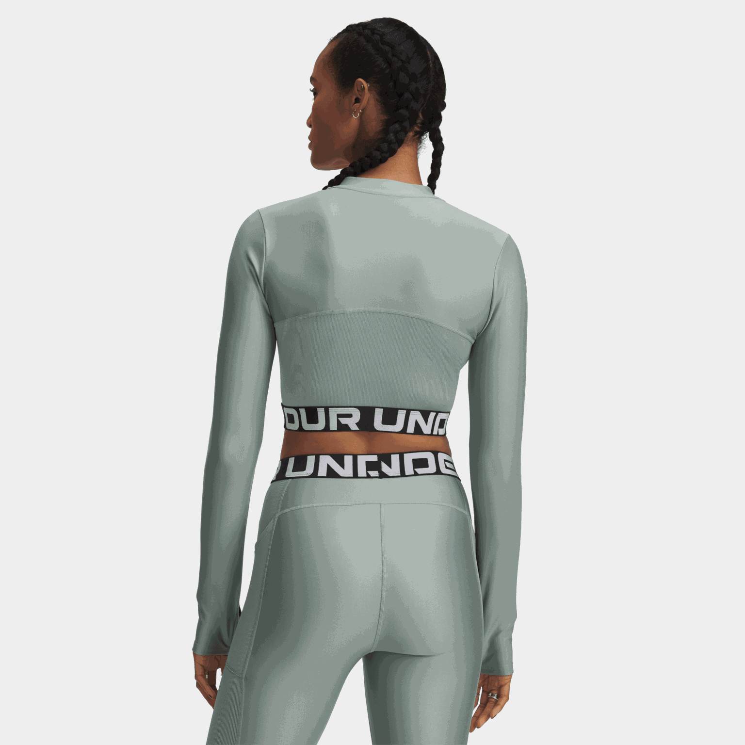 HeatGear® Rib 1/4 Zip Long Sleeve, treningstopp, dame - full image 3