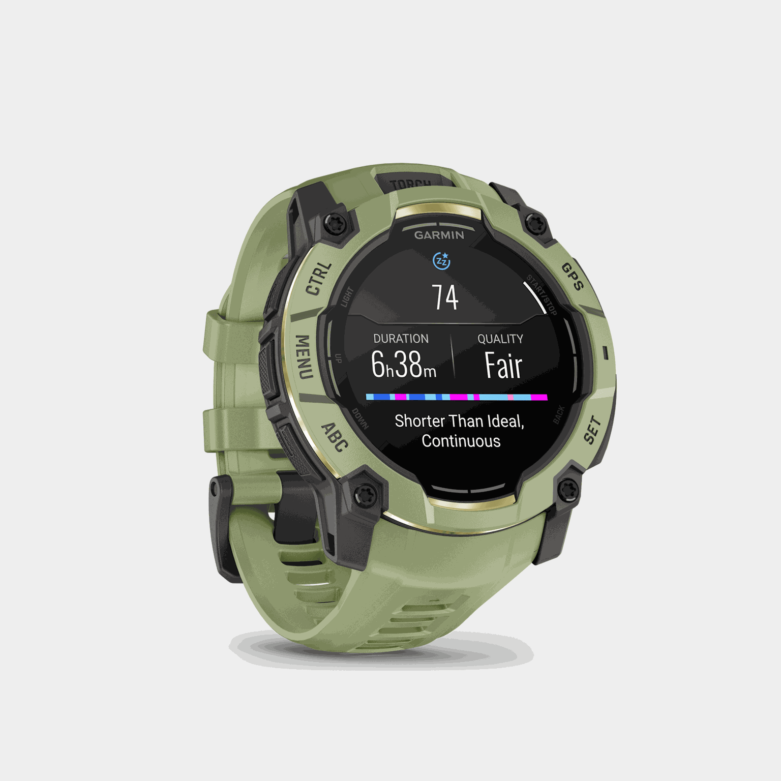 Instinct 3, 50mm, AMOLED, Fern Green with Gray Accents, multisportklokke, smartklokke - full image 3