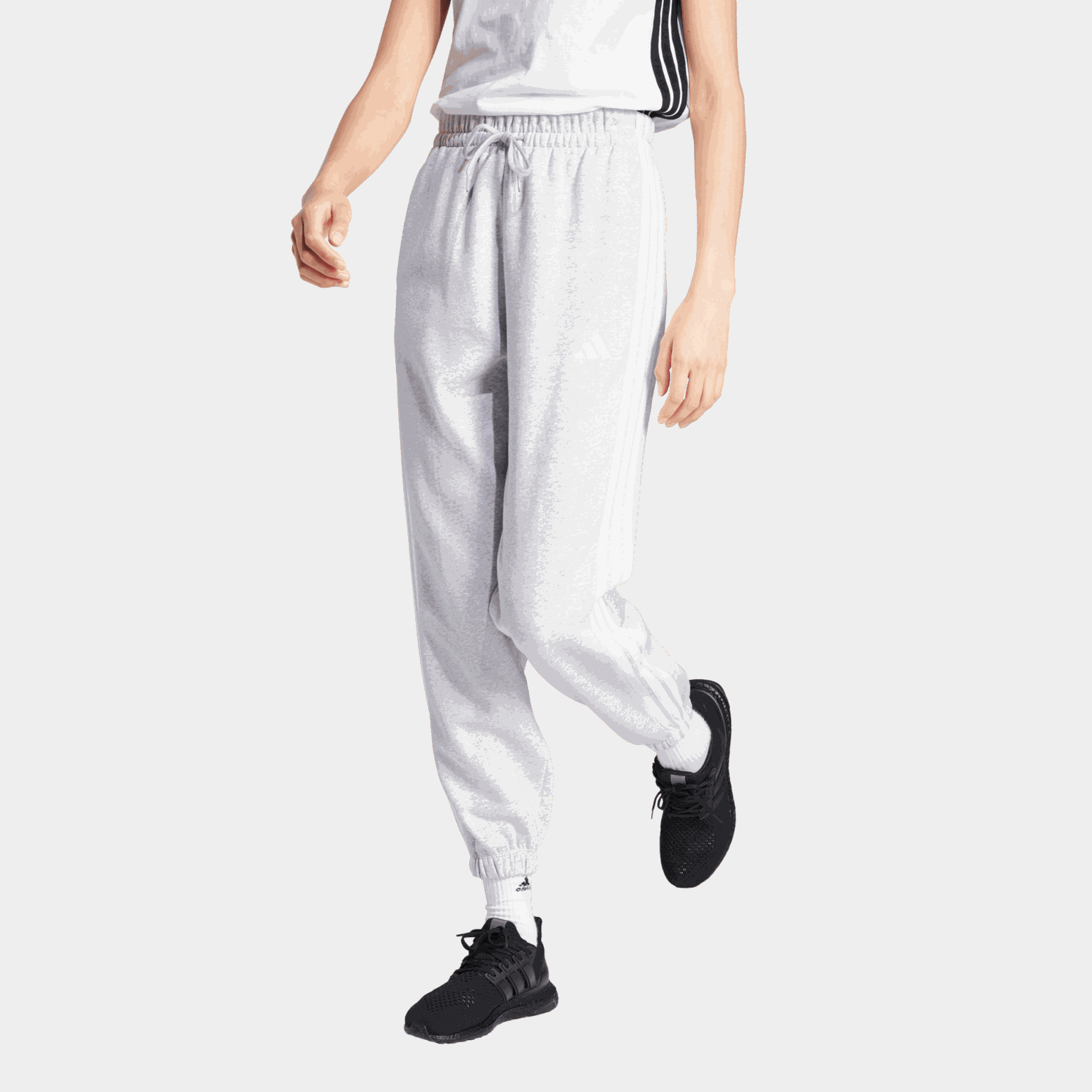 Essentials 3-Stripes Fleece Loose-Fit Joggers, joggebukse, dame - full image 2
