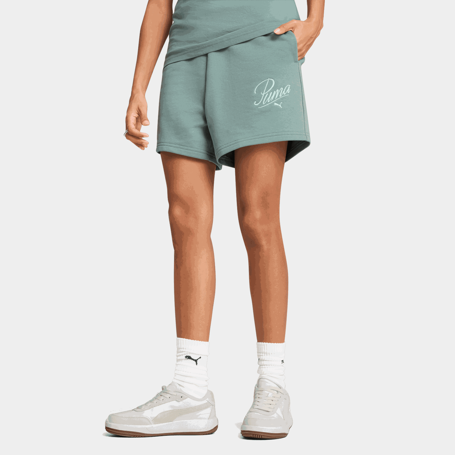ESS SCRIPT High-Waist Shorts 5", fritidsshorts, dame - full image 1