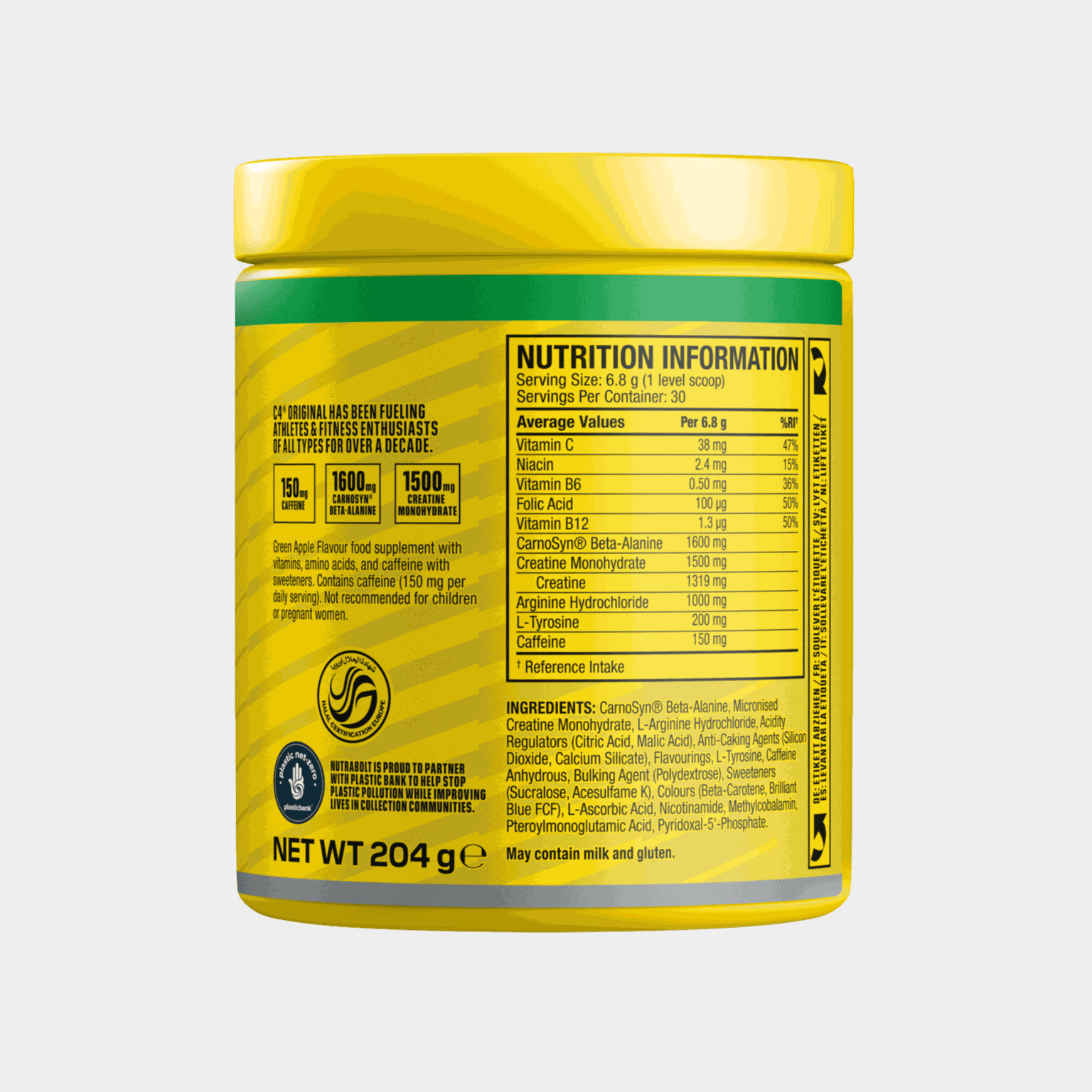 C4 Original Green Apple, pre-workout-pulver - full image 2