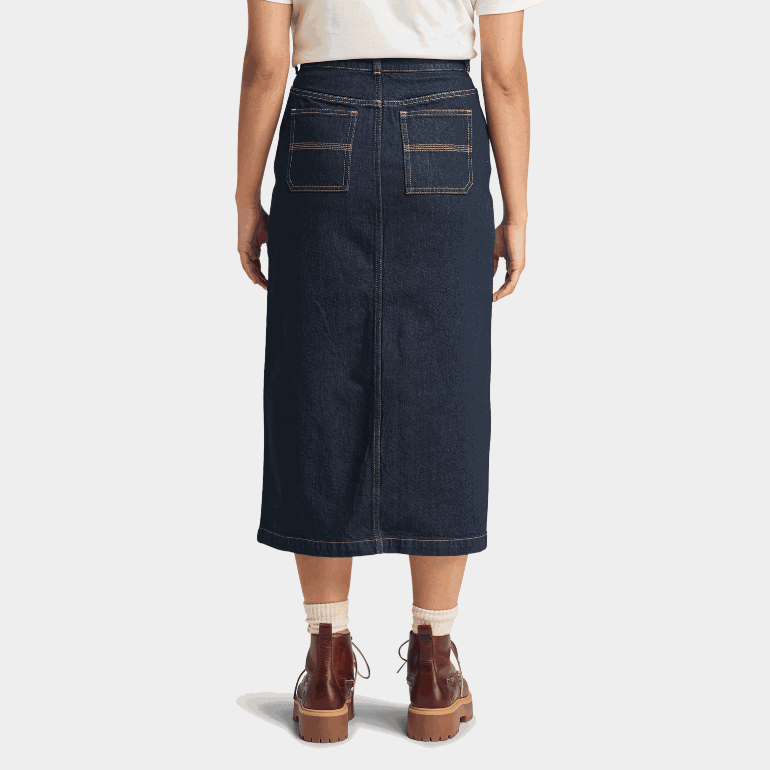 Refibra Denim Long Skir, skjørt, dame - full image 2