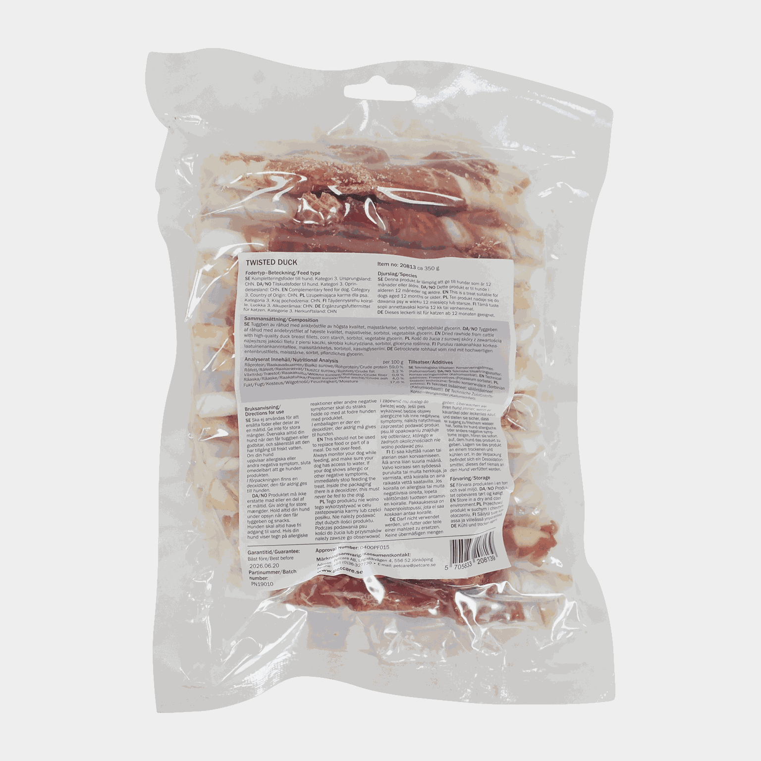 Twisted Duck 350 g, tyggepinner til hund - full image 2