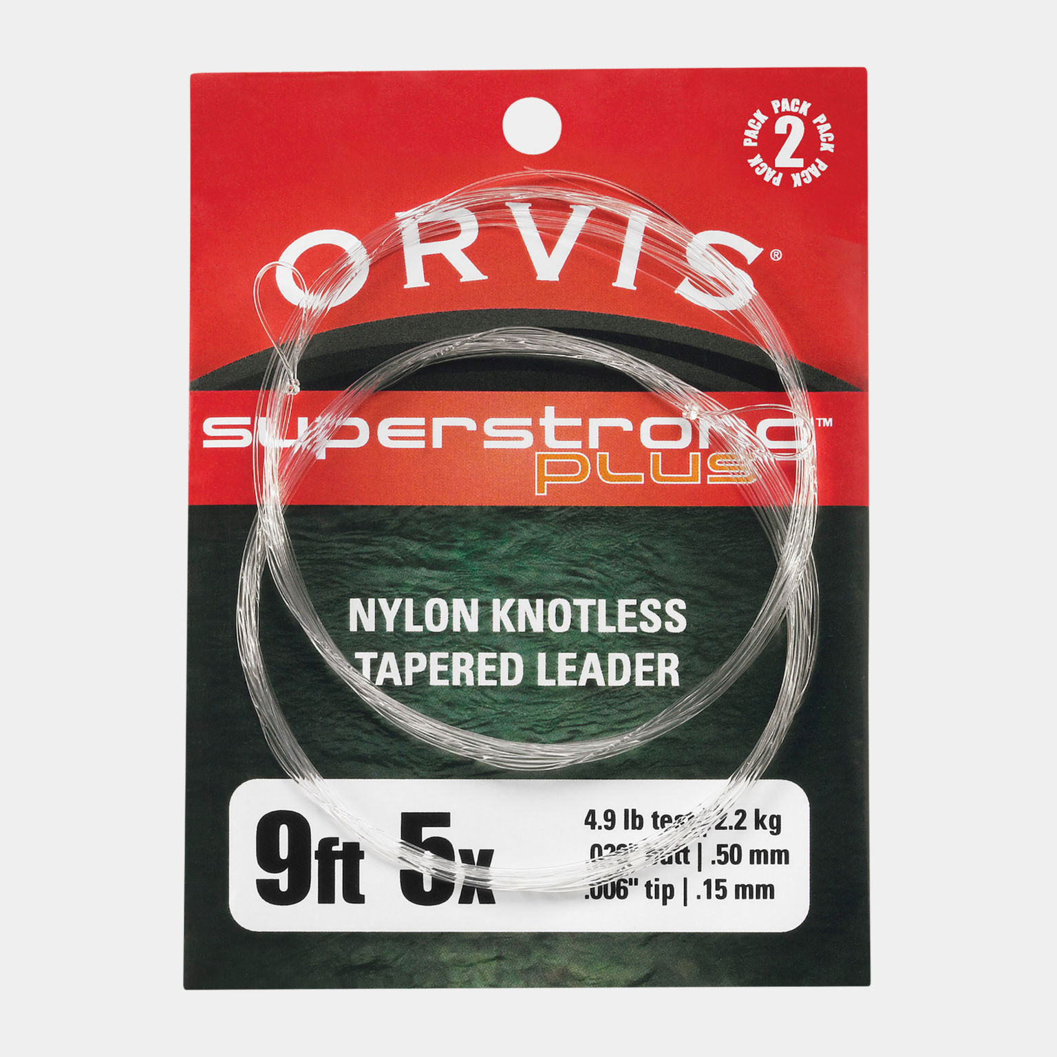 SS PLUS KNOTLESS LEADERS 2 PACK, 9', 6X - full image 1