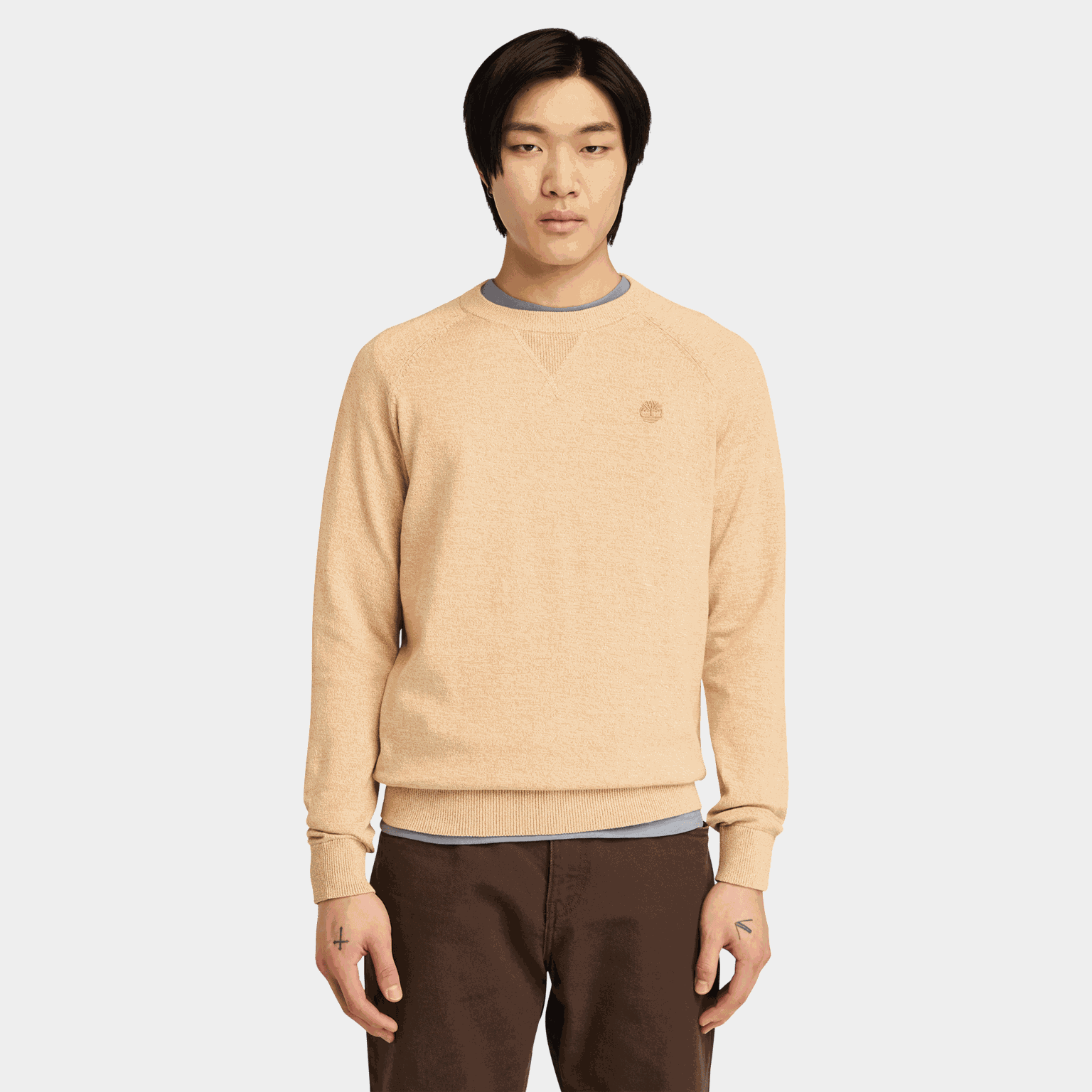 Raglan Sleeve Crew Neck, ullgenser, herre - full image 1