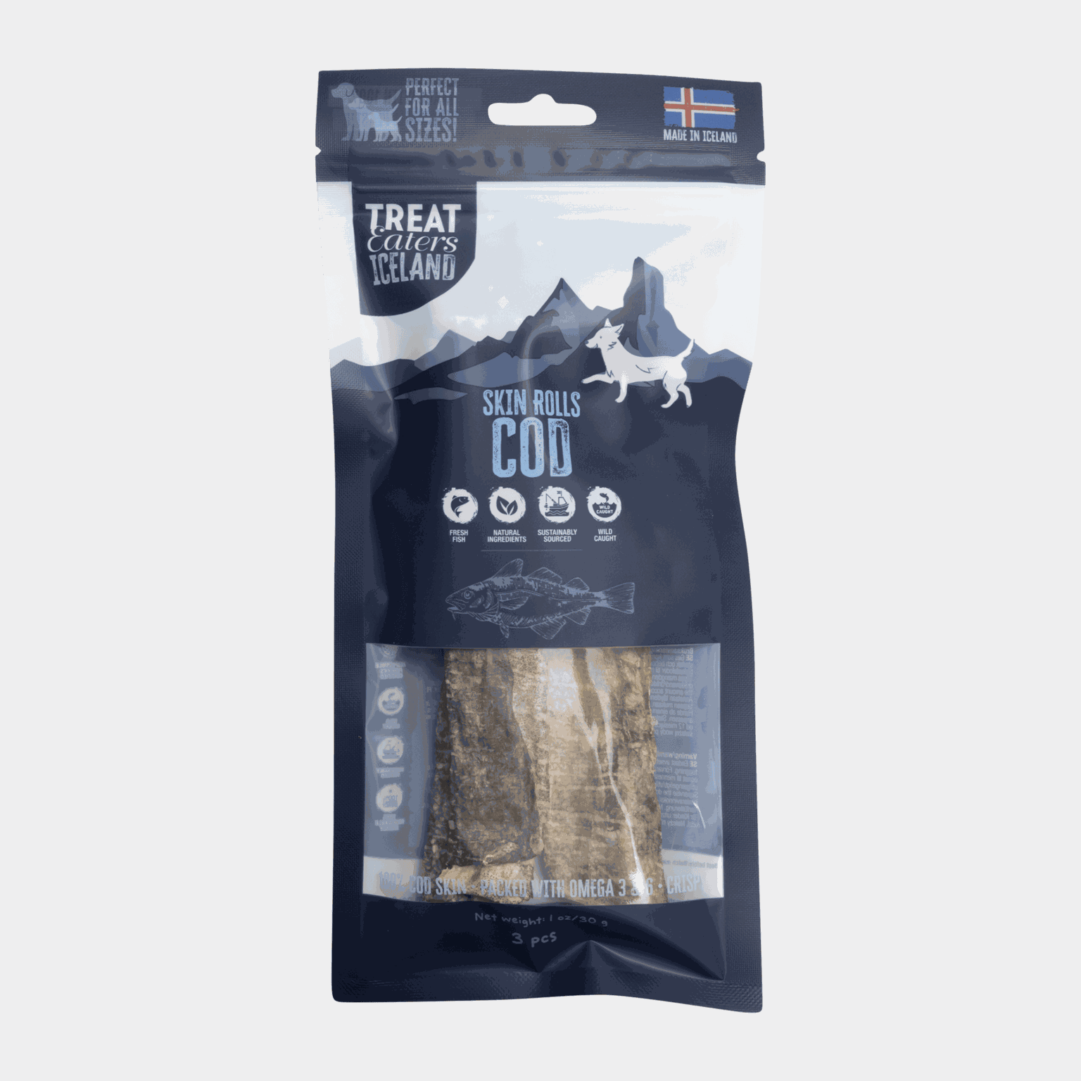 Skin rolls Cod 3pcs, hundegodteri - full image 1