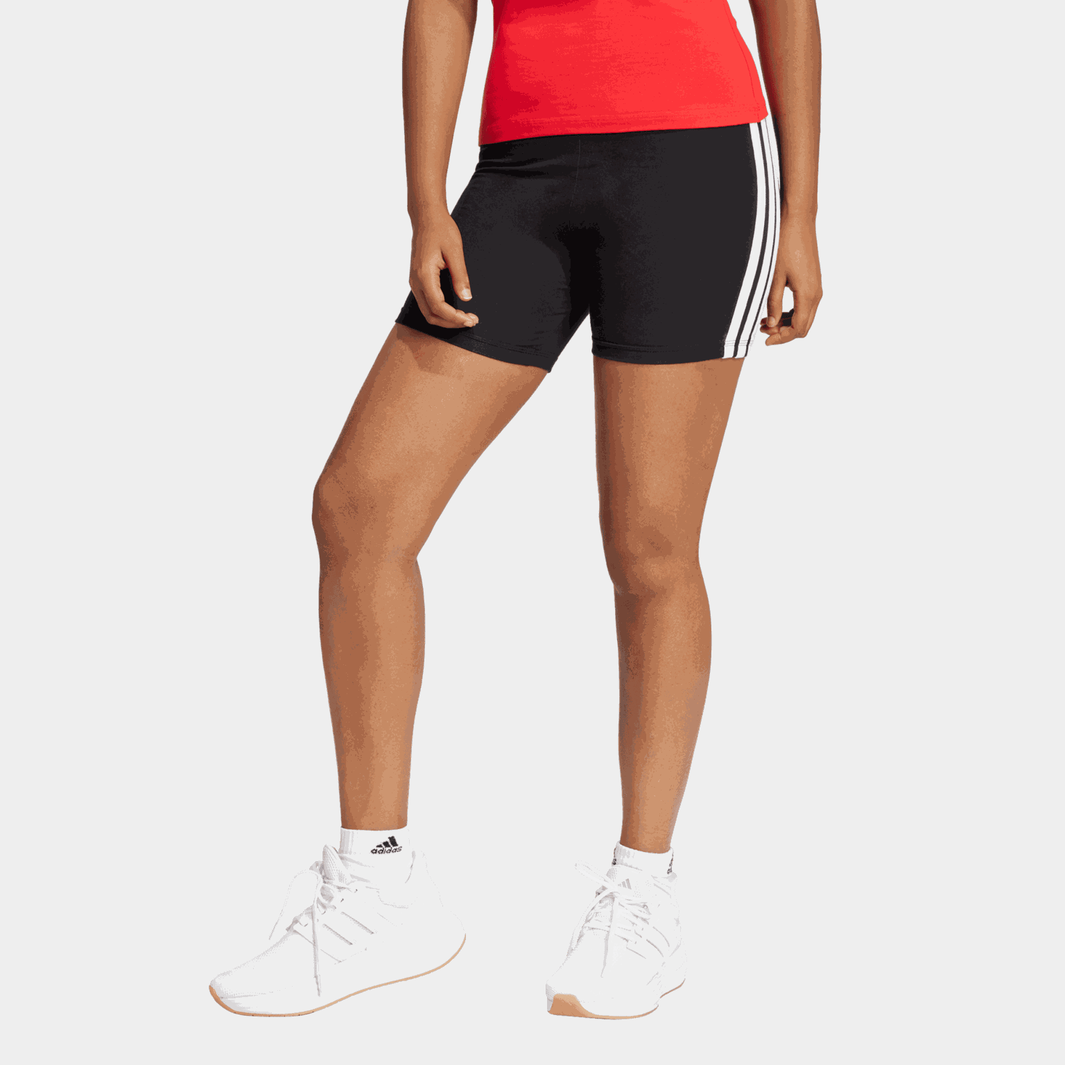 Essentials 3-Stripes High Waisted Biker Shorts, biker shorts, dame - full image 1