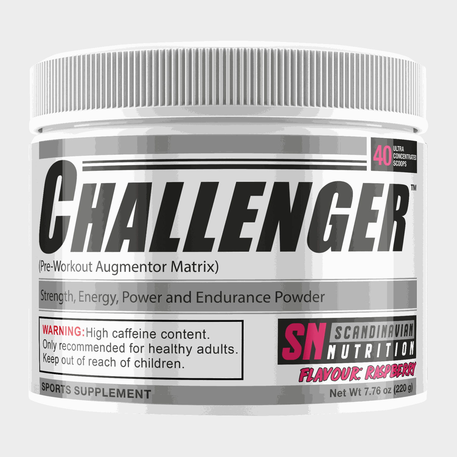 Challenger (Raspberry (220g), pre-workout-pulver - full image 1