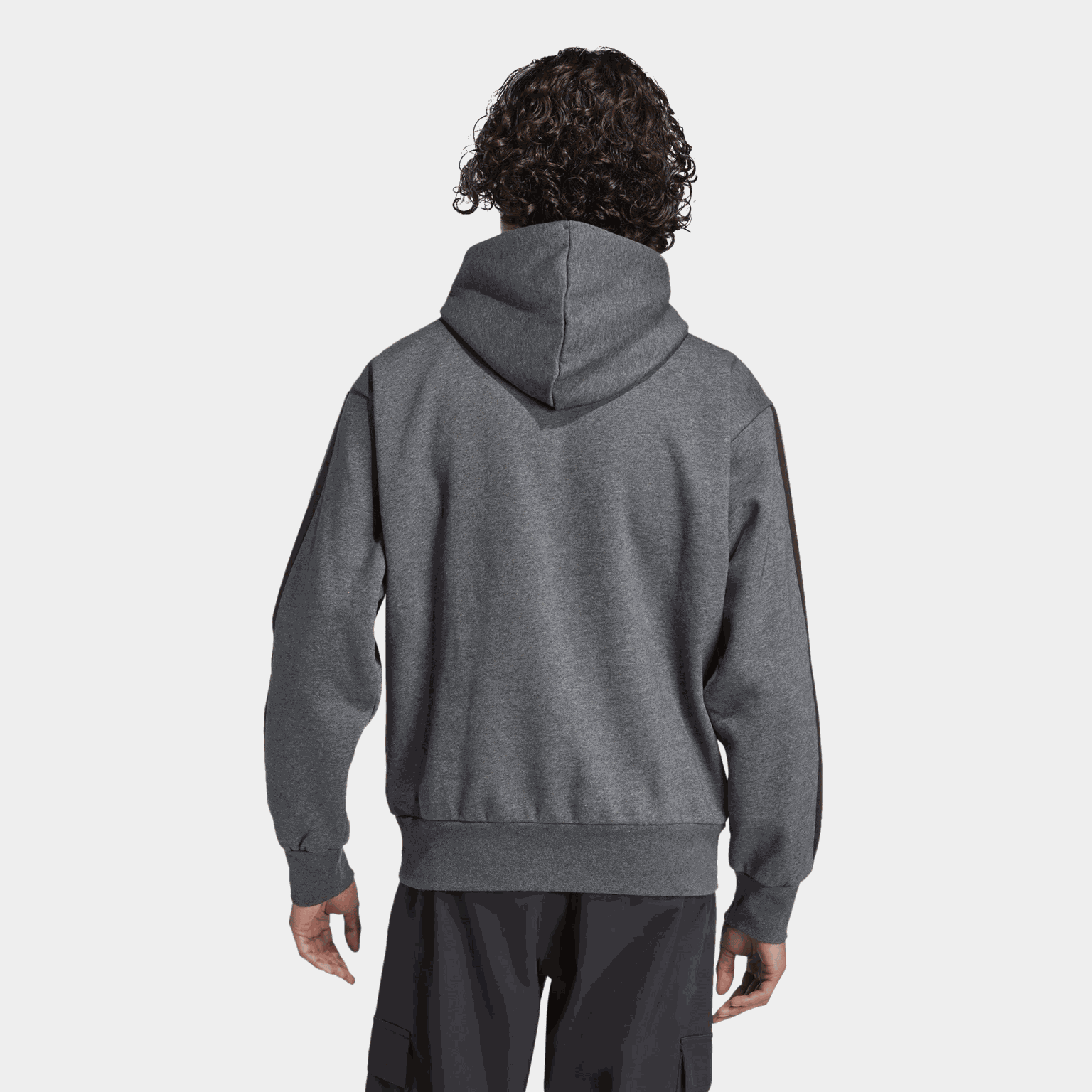 Essentials 3-Stripes Fleece Hoodie, hettegenser, herre - full image 2