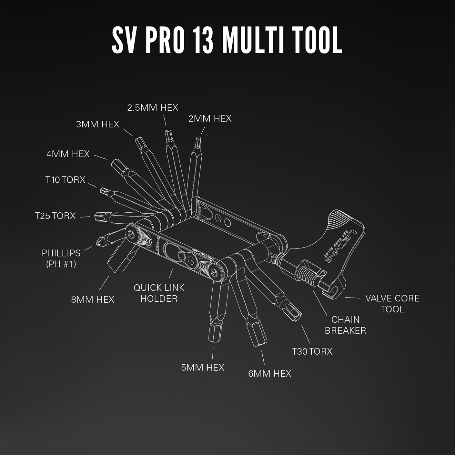 SV PRO 13 multitool, multiverktøy, sykkel - full image 2