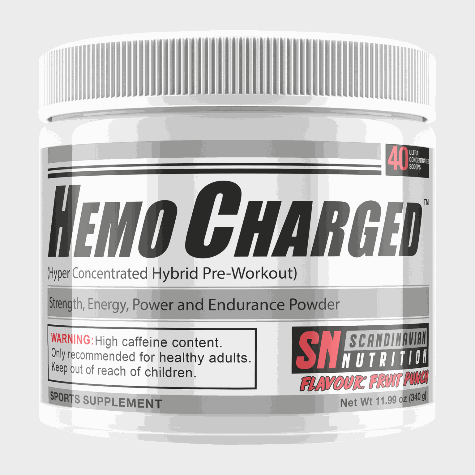 Hemocharged (Fruit Punch (340g), pre-workout-pulver - full image 1