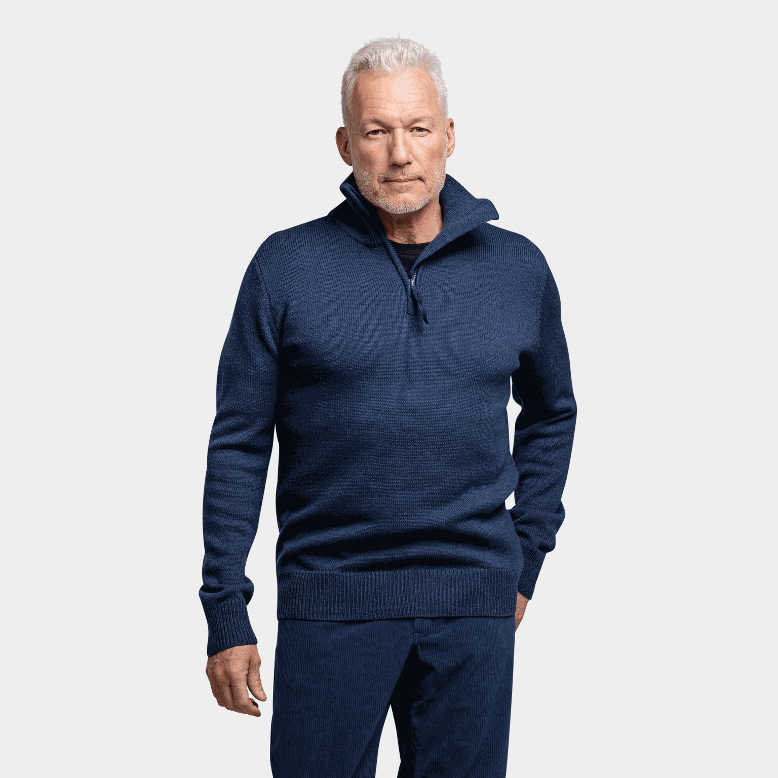 Nordfjord Half Zip Knitted Sweater, ullgenser - full image 1