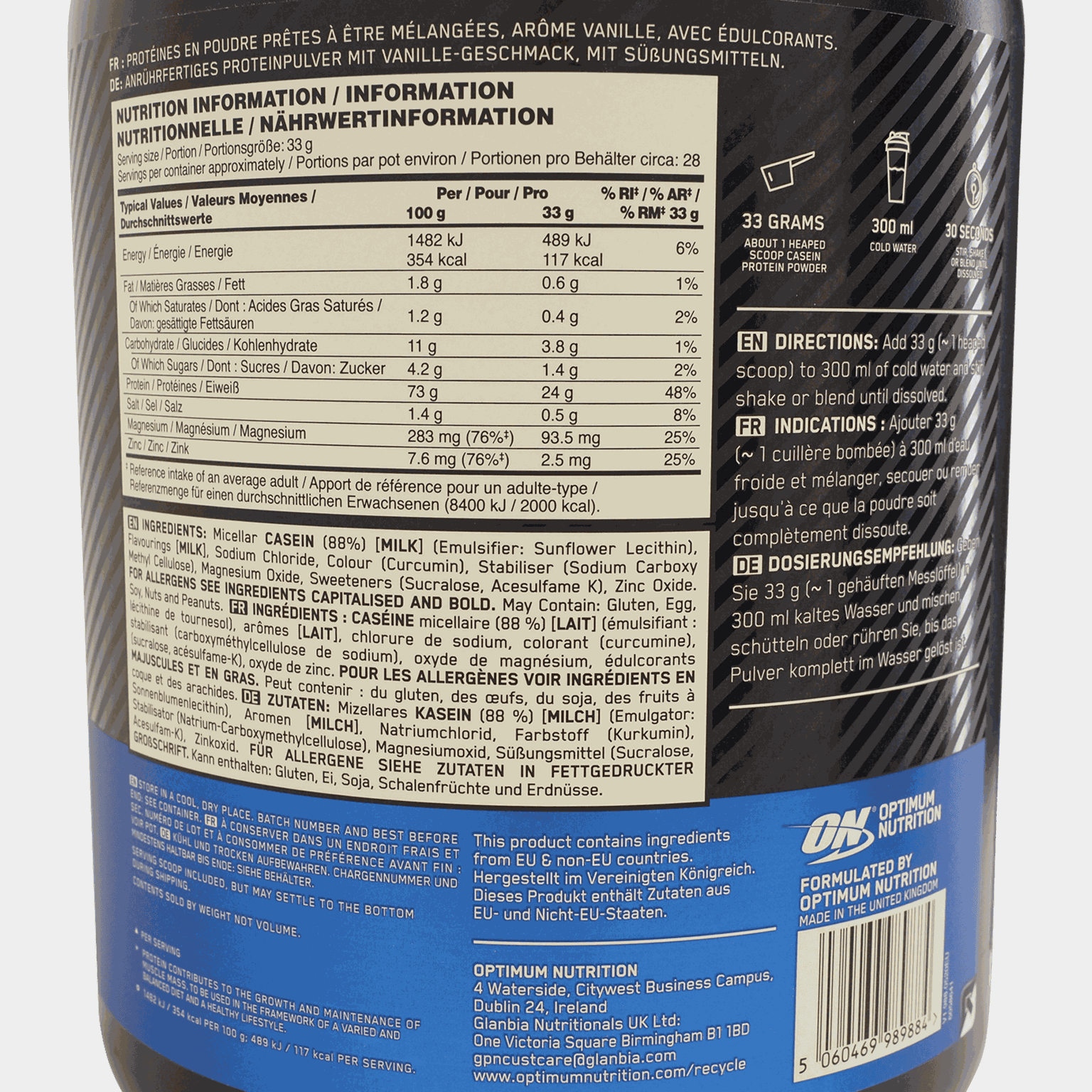 100% Gold Standard Casein Creamy Vanilla, proteinpulver - full image 4