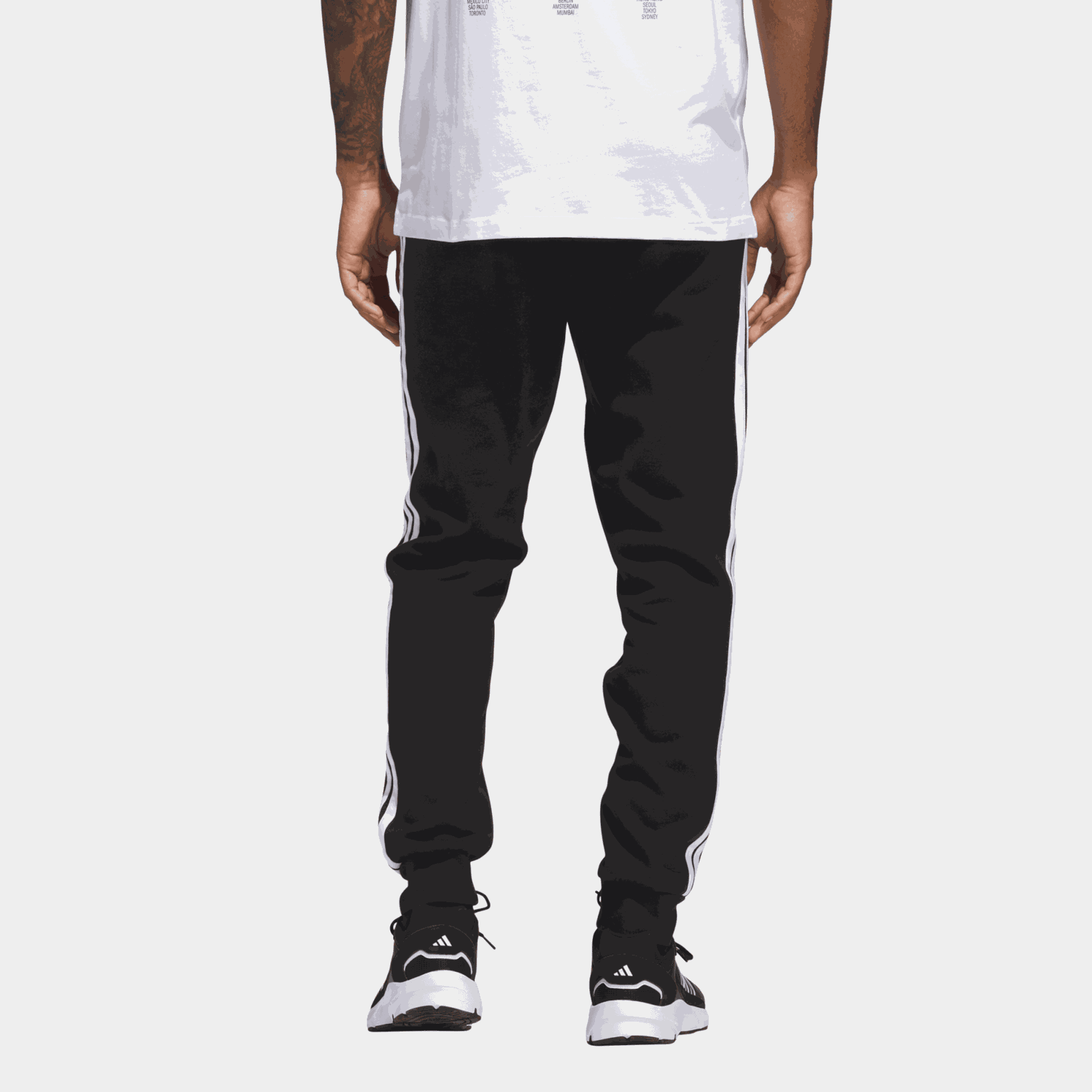 Essentials 3-Stripes Fleece Joggers, joggebukse, herre - full image 3