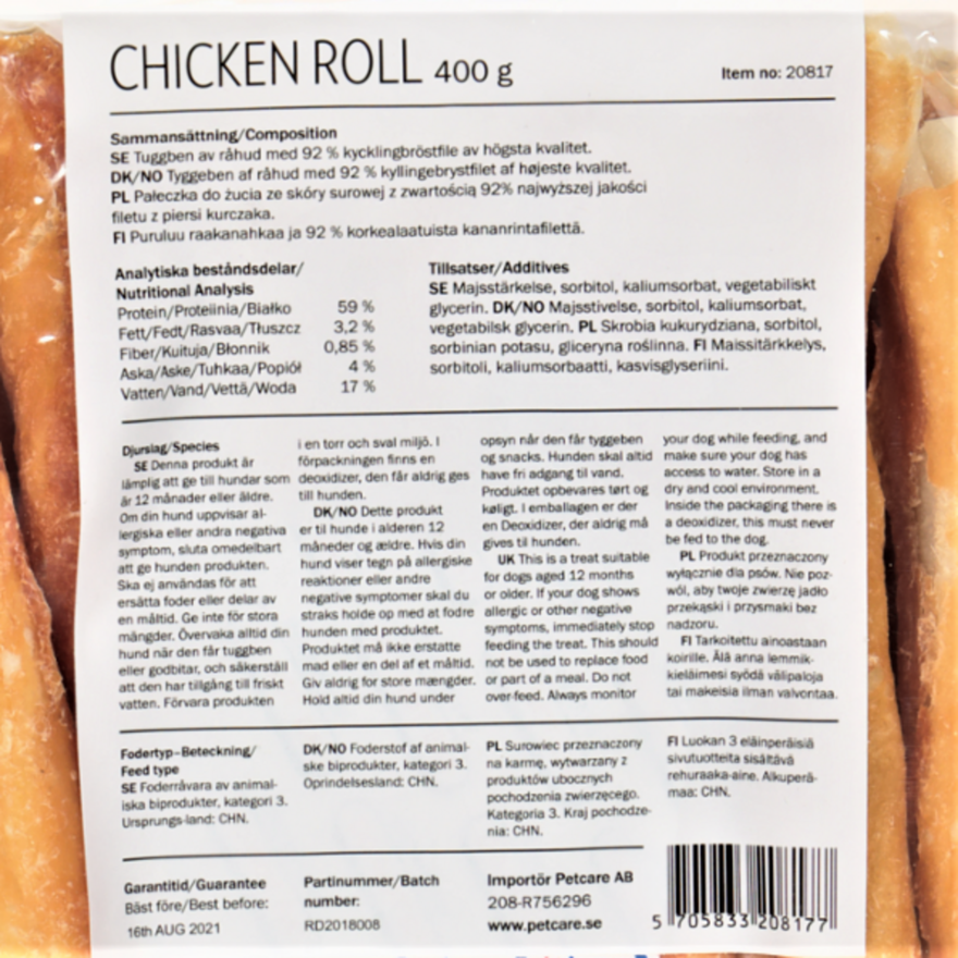 Chicken Rolls 12, 5 Cm, 400 g, hundegodteri - full image 2