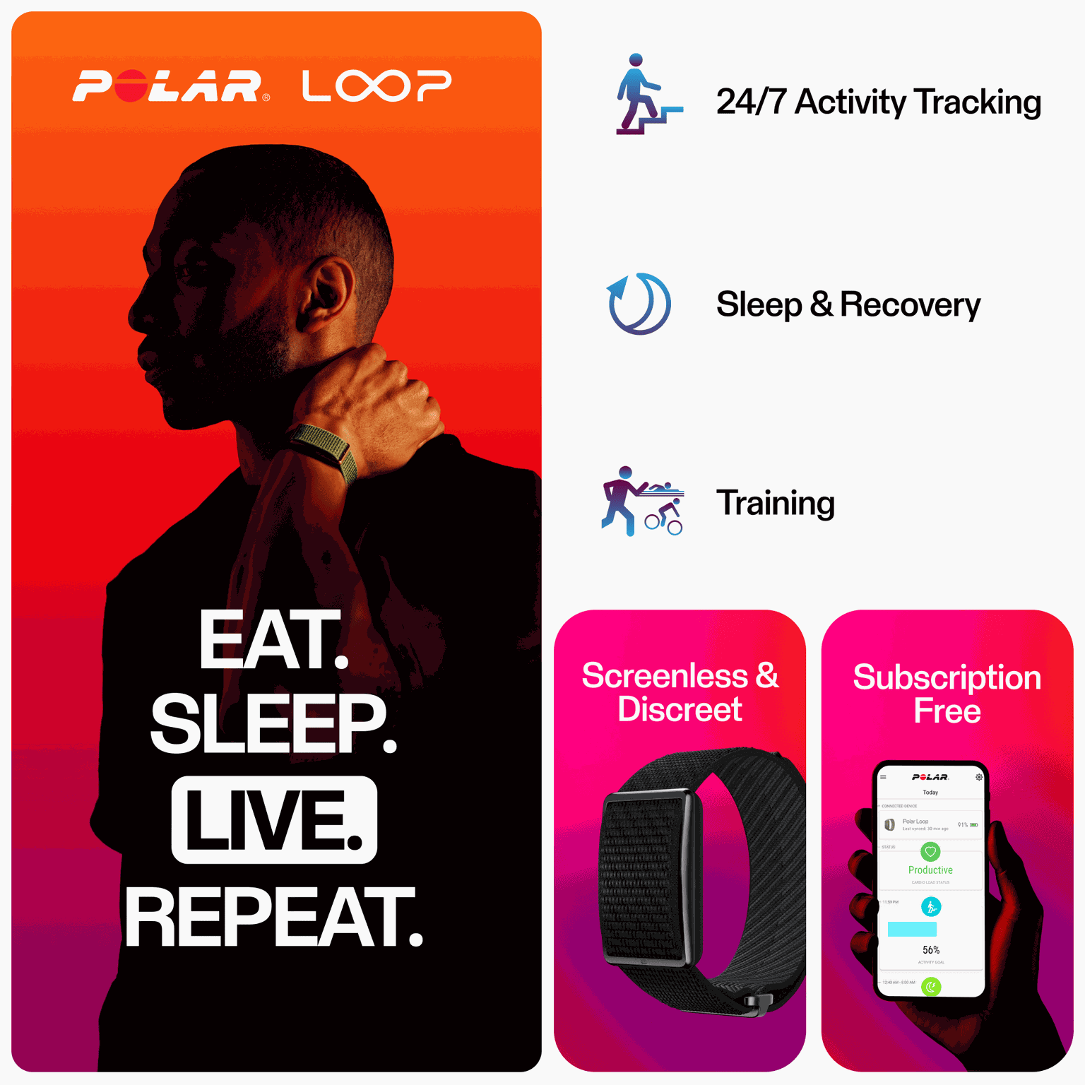Loop Activity Tracker S-L, aktivitetsmåler, helsearmbånd - full image 2