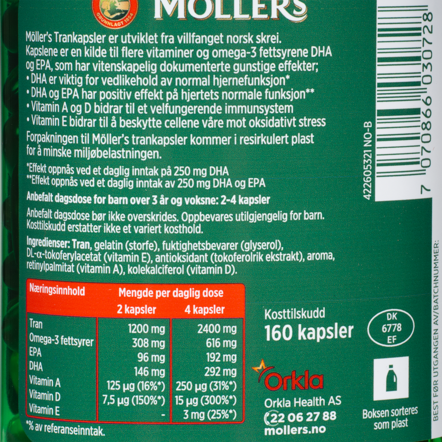 Trankapsler 160stk, omega 3 kapsler - full image 2