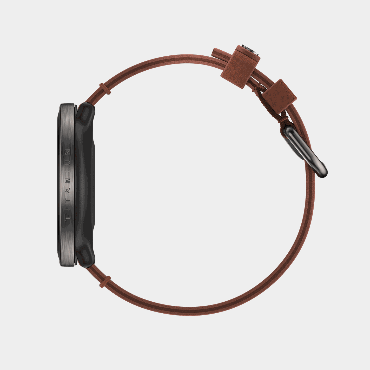 Ignite 3 Titanium/Brown leather strap, smartklokke - full image 4