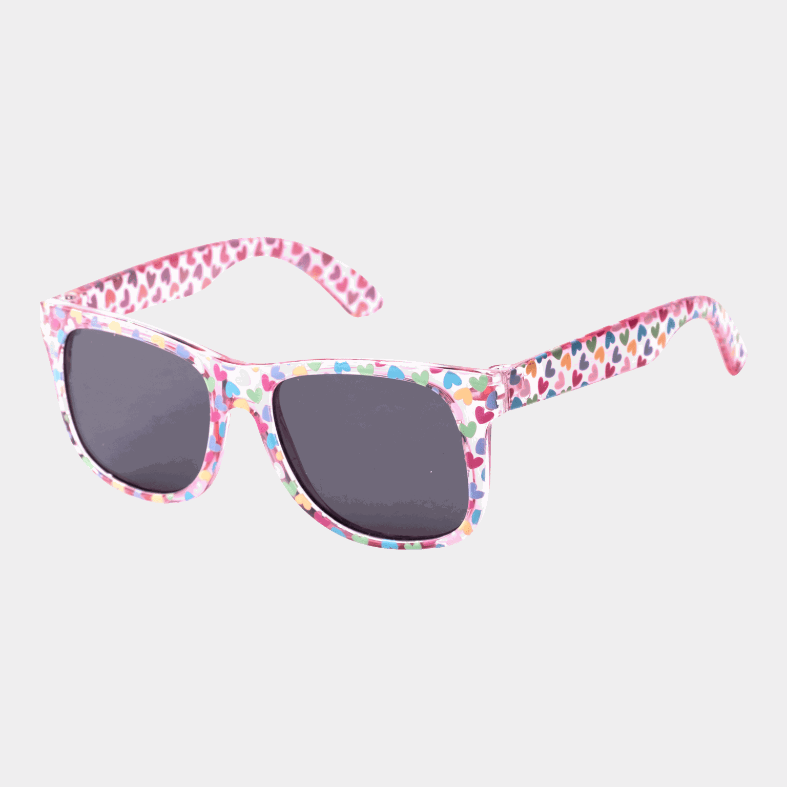 sunglasses 015 Matt Pink Heart/Smoke, solbriller, barn - full image 1